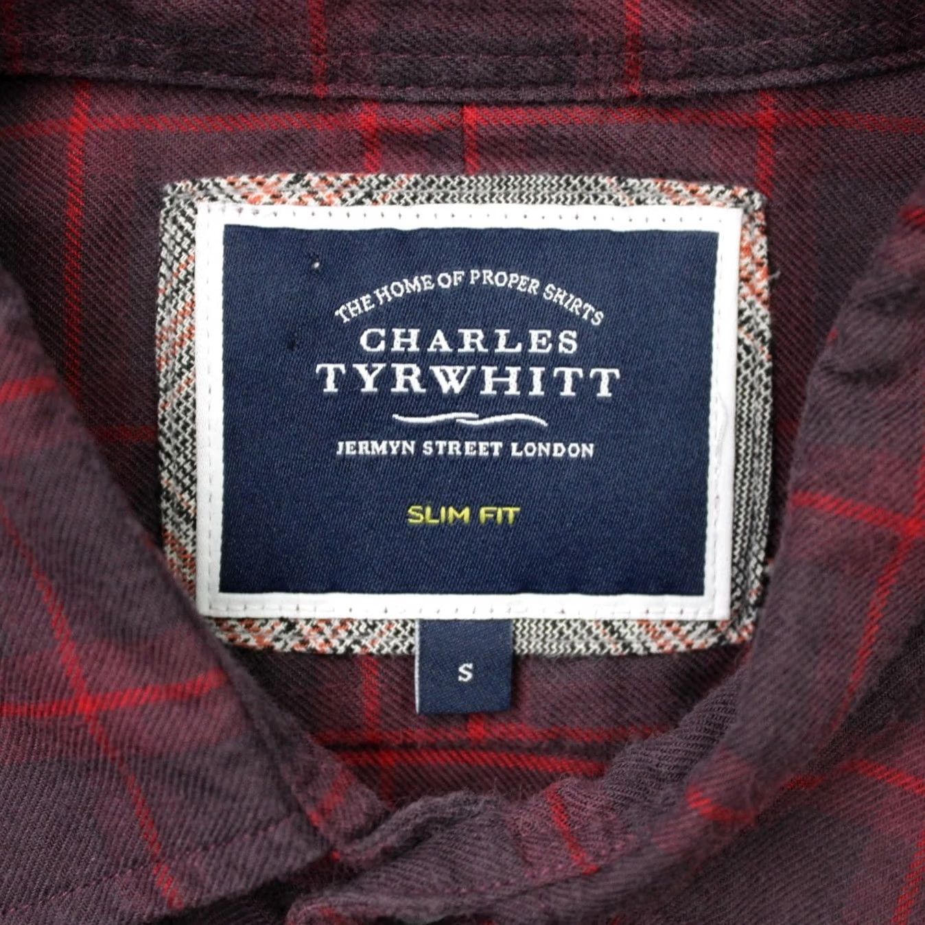 Charles Tyrwhitt Charles Tyrwhitt Shirt Mens Large Purple/Red Slim Fit Cotton/Lyocell Long Sleeve Button-Up Shirt Size US L / EU 52-54 / 3 - 6 Thumbnail