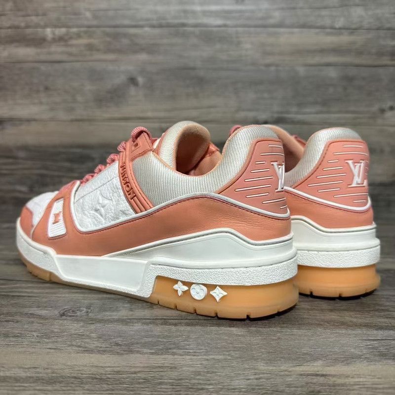 Louis Vuitton Louis Vuitton Trainer Leather Low Sneakers in Peach - Size US 8 / IT 38 - 8 Thumbnail