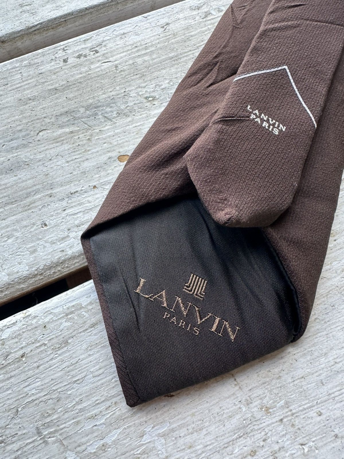 Lanvin × Vintage 🚨VINTAGE 90s Lanvin Men’s Tie Pure Silk luxury old money Size ONE SIZE - 2 Thumbnail