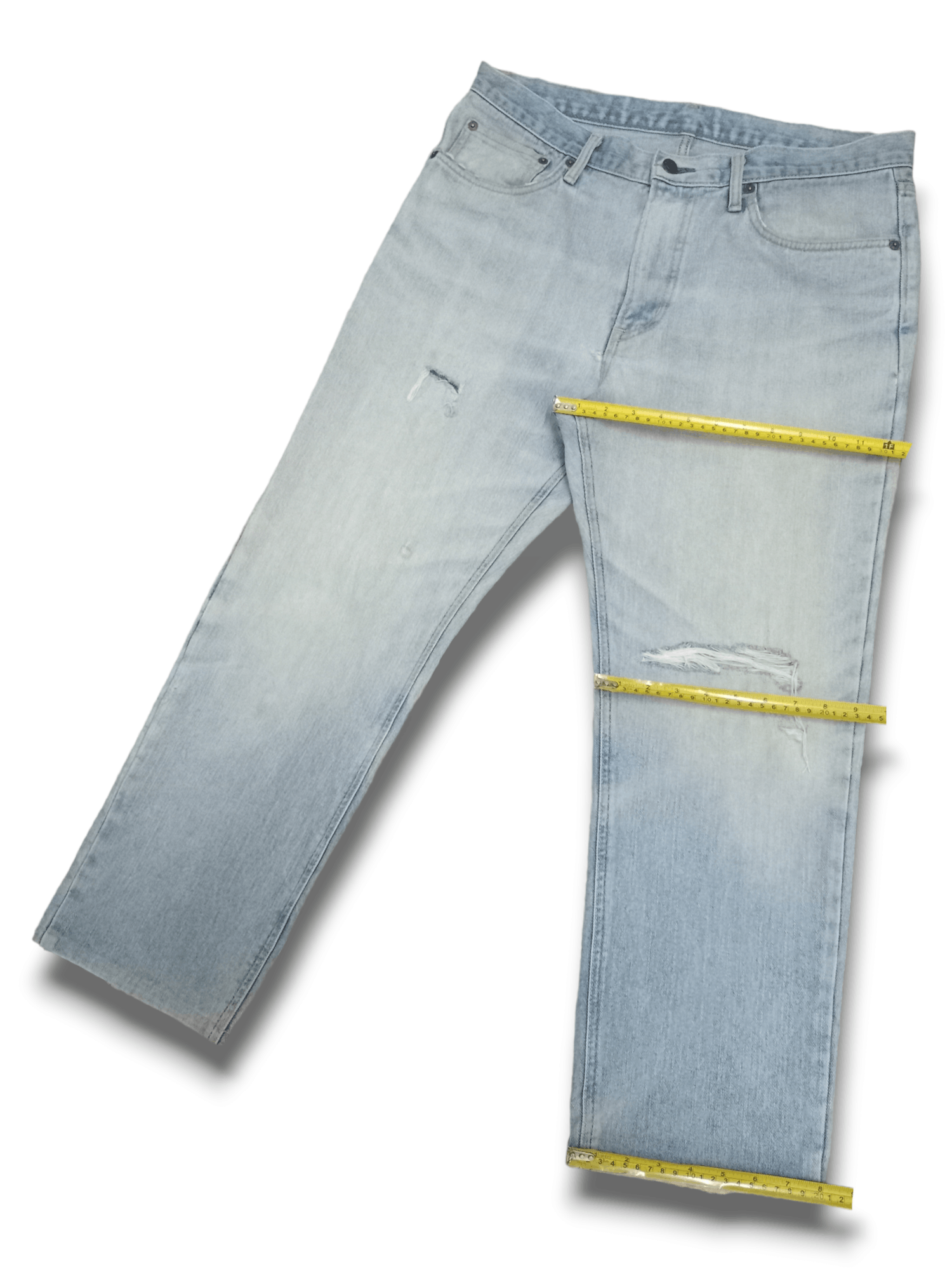 Edwin × Japanese Brand Vintage Japanese Edwin Blue Wash Distressed Loose Jeans Size US 35 - 11 Thumbnail