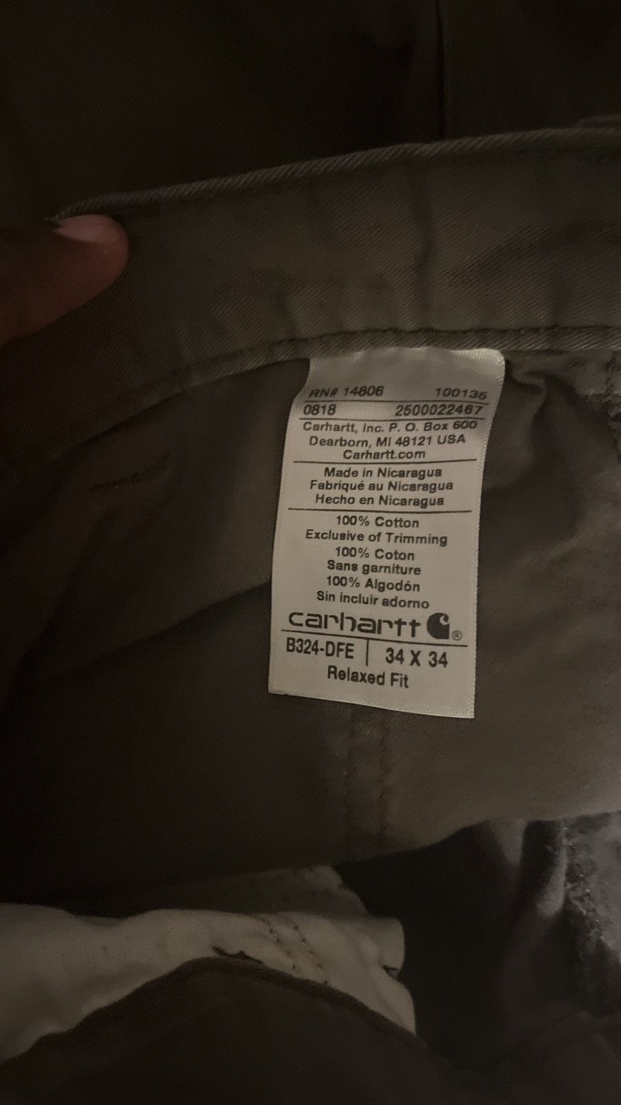 Carhartt Carhartt B324 Relaxed Fit Washed Canvas Carpenter Pants Size US 34 / EU 50 - 5 Thumbnail