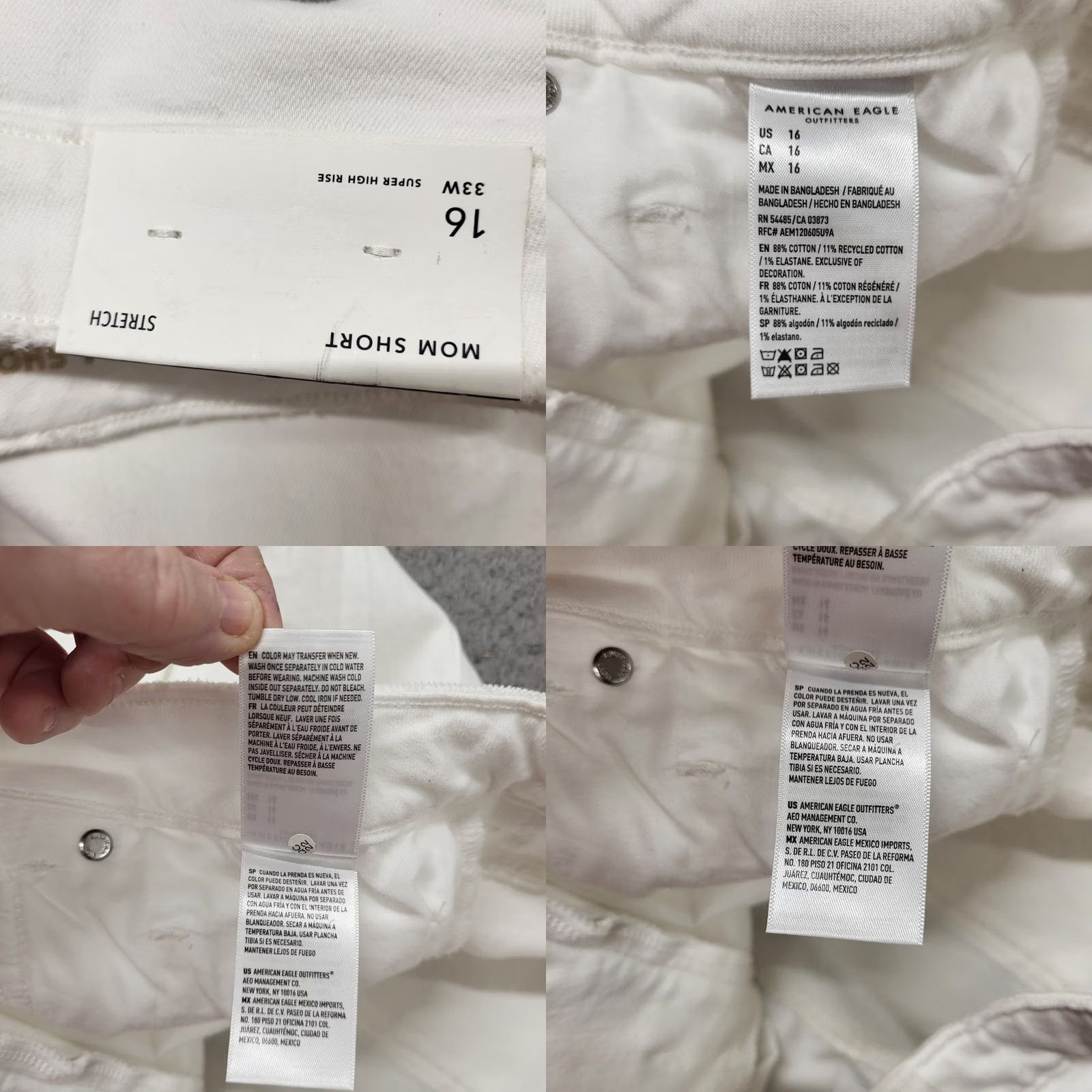 American Eagle Outfitters NWT American Eagle Outfitters Mom Shorts Women's Size 16 33W Natural Super Hi Rise Stretch Denim Beige 5-Pocket Regular Mens Size 38" / US 16 / IT 52 - 9 Thumbnail