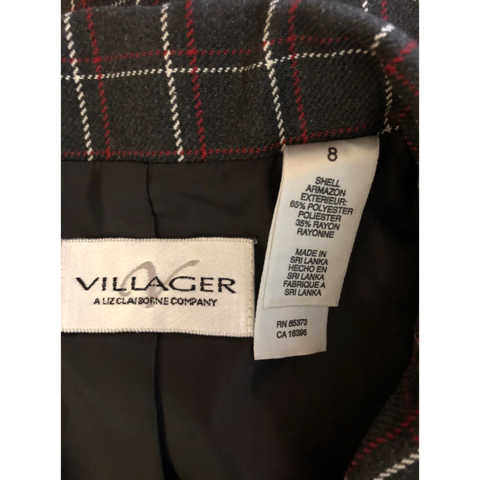 Liz Claiborne Liz Claiborne Blazer Gray Plaid Full Zip Notch Collar Jacket Women 8 Lined Career Office Vintage? No Size M / US 6-8 / IT 42-44 - 4 Thumbnail