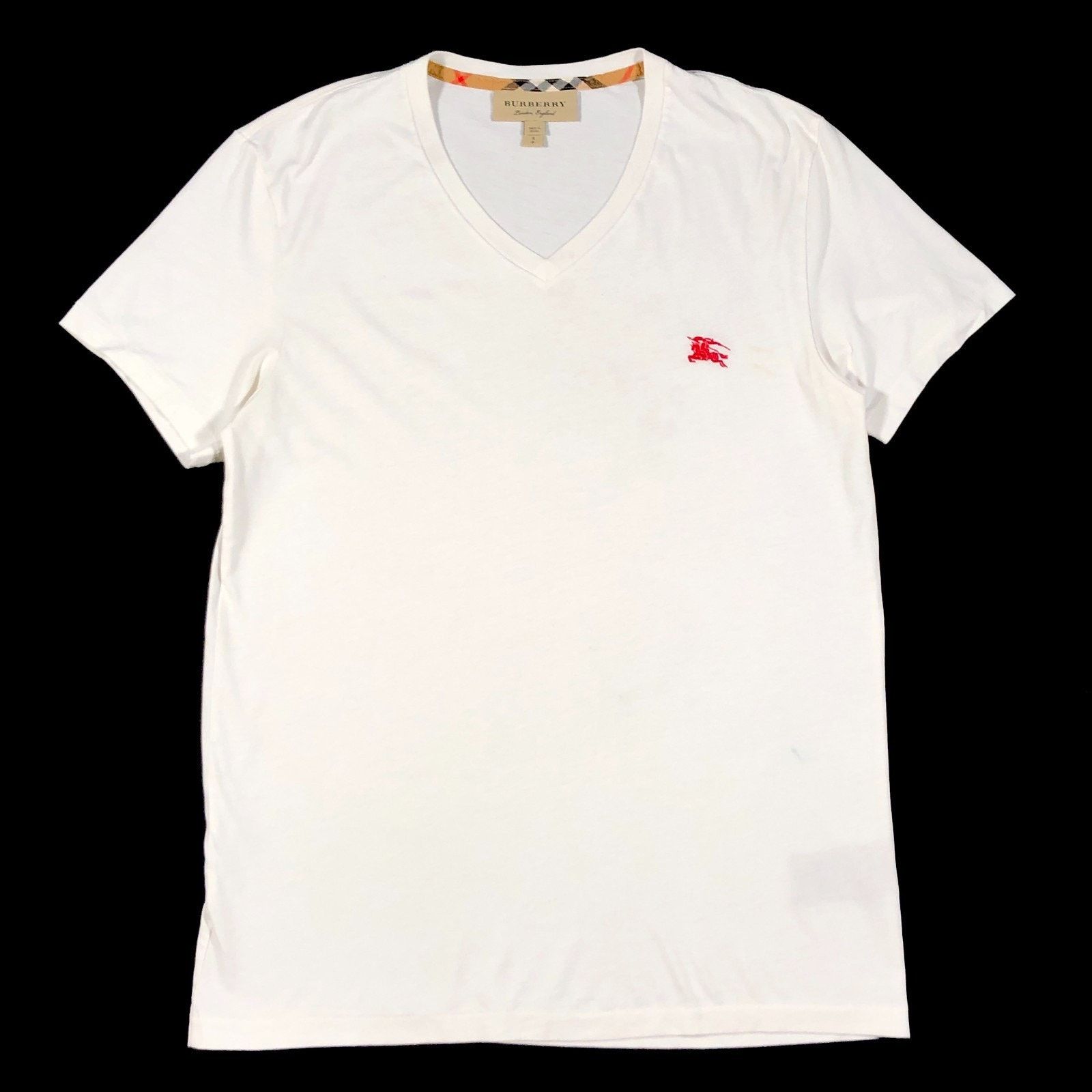 Burberry Burberry London Horse Logo V Neck Tee T Shirt White Size US S / EU 44-46 / 1 - 1 Thumbnail