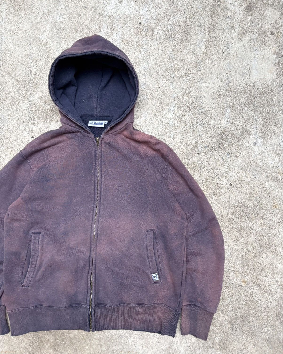 Vintage Faded Thrashed Distressed Discus Zip Hoodie Size US M / EU 48-50 / 2 - 2 Thumbnail