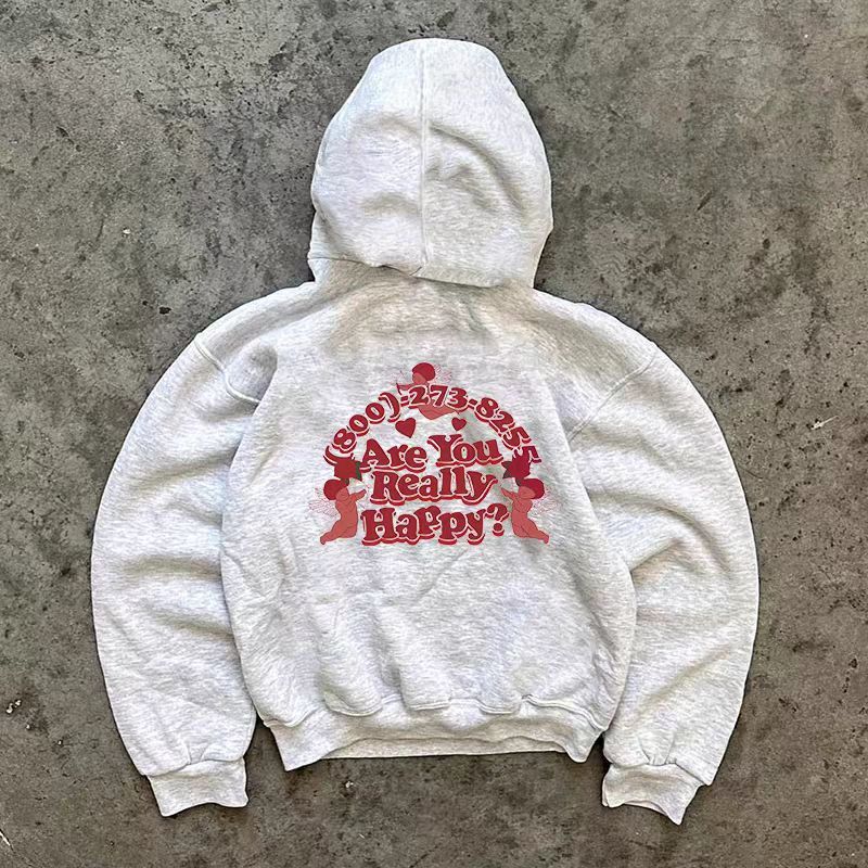 Japanese Brand × Vintage Gray washed vintage cupid print loose hoodie Size US L / EU 52-54 / 3 - 1 Thumbnail