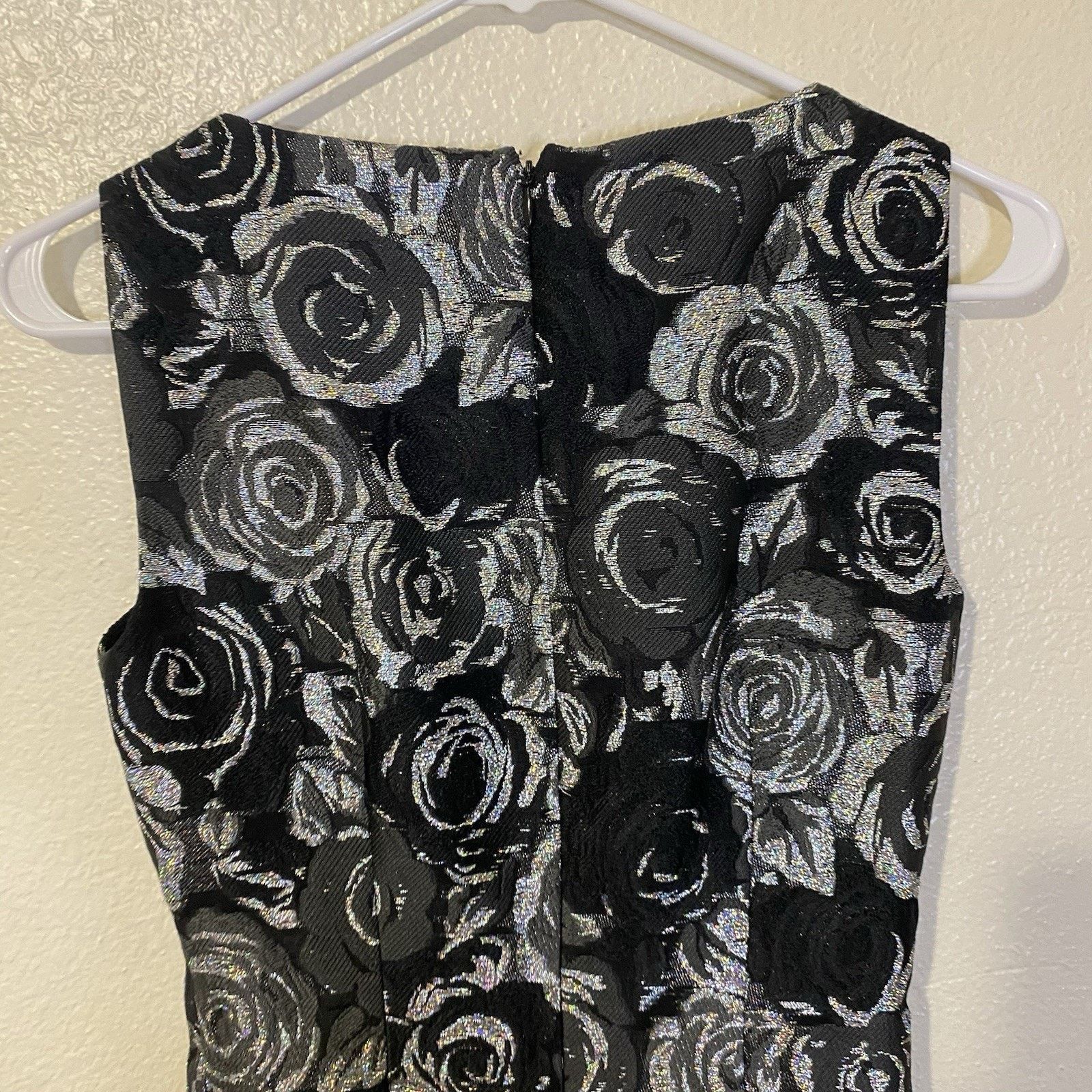 St. John ST JOHN COUTURE Dress Black Caviar & Silk Metallic Silver Size XS / US 0-2 / IT 36-38 - 5 Thumbnail
