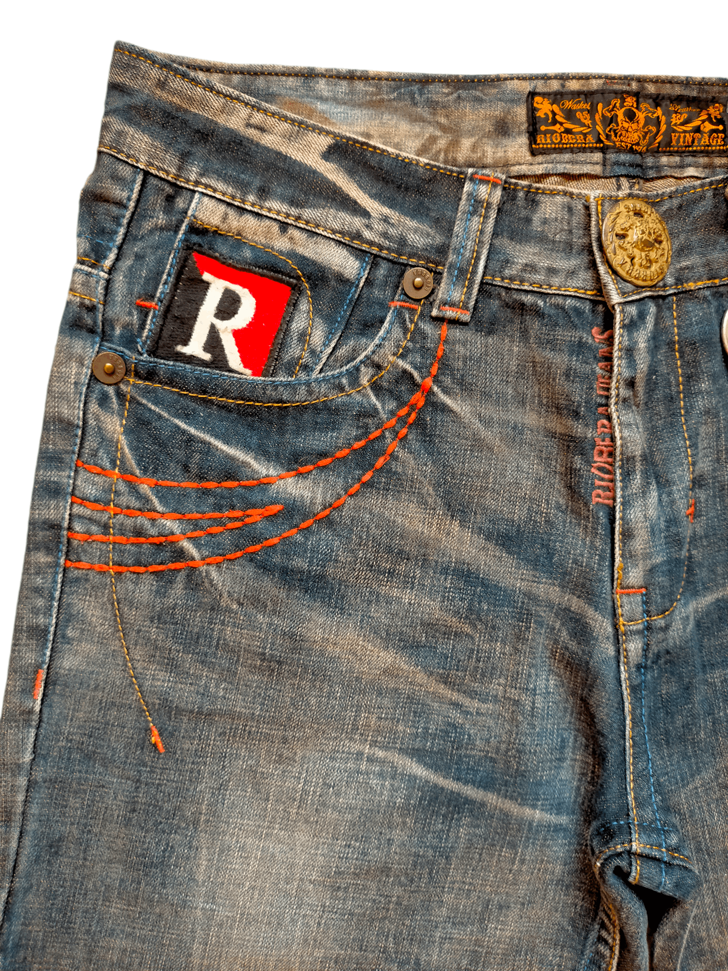 Hysteric Glamour Riobera Jeans Embroidered Rare Design Denim Pants Size US 33 - 4 Thumbnail
