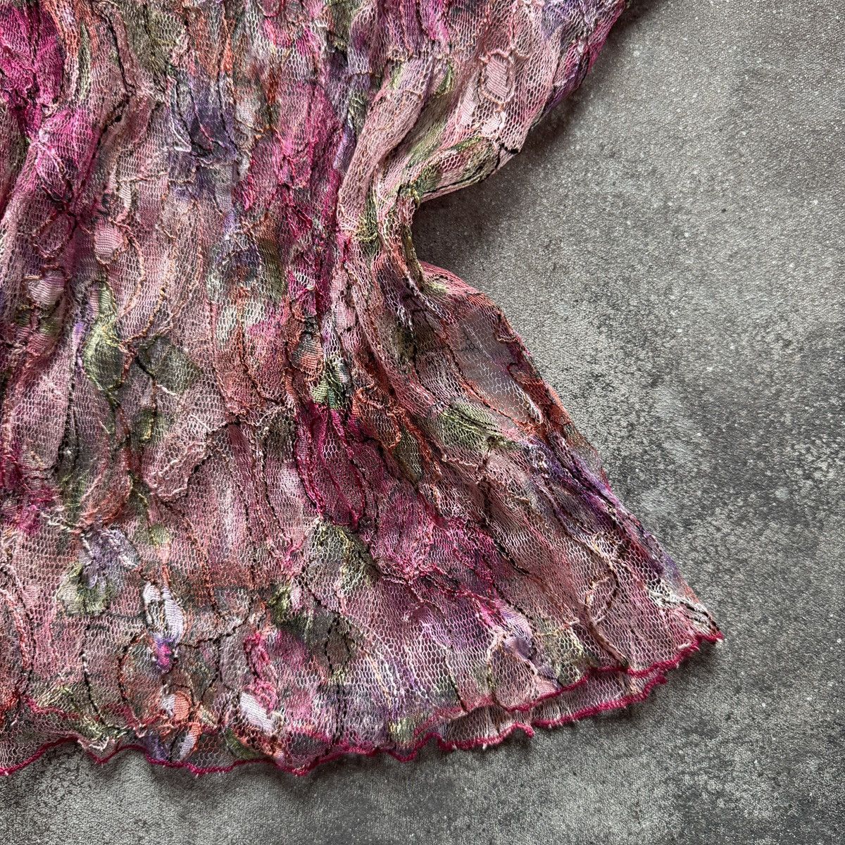 Hysteric Glamour Vintage Y2K Floral Mesh Camisole Pink Sheer Top Fairycore Size M / US 6-8 / IT 42-44 - 6 Thumbnail