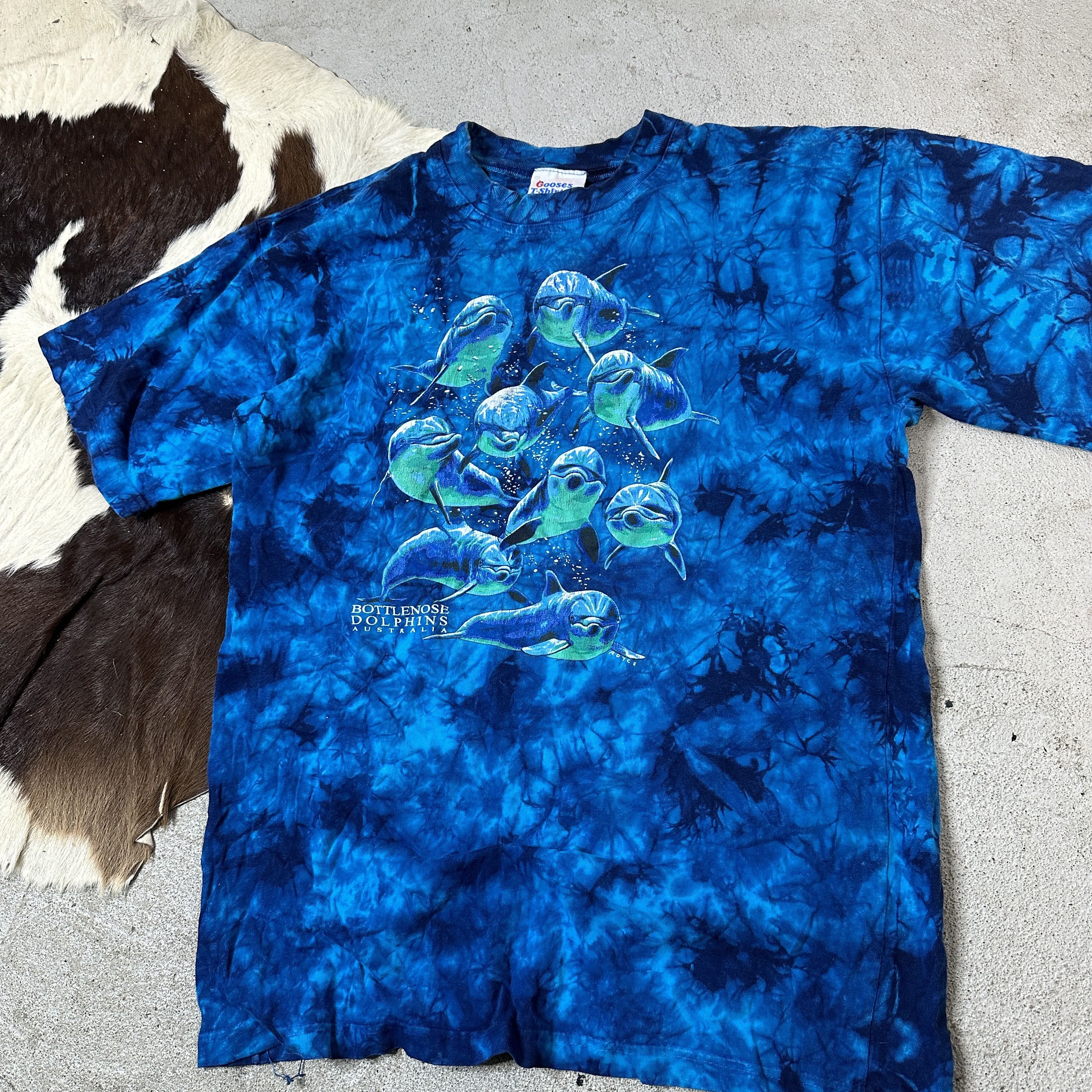Vintage Vintage Tie-Dye Dolphins 90s T-Shirt Size US M / EU 48-50 / 2 - 5 Thumbnail