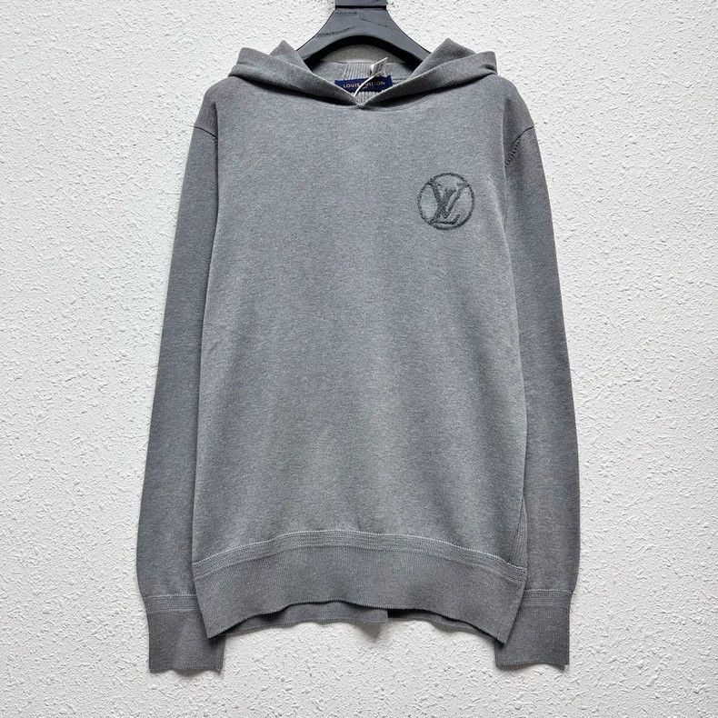 Louis Vuitton Louis Vuitton Flocked LOGO Grey Knit Hoodie Size US M / EU 48-50 / 2 - 1 Thumbnail