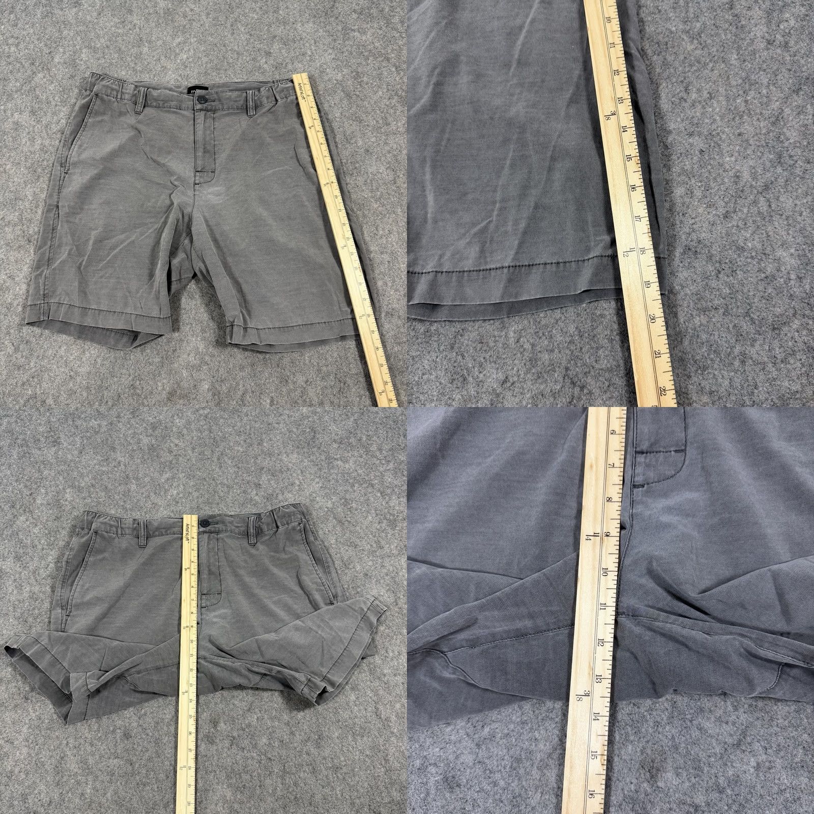 RVCA RVCA Casual Outdoor Chino Shorts Men's 33 Gray Dark 90s City Rock Outdoor Modern USA Regular Mens Shorts Size US 33 - 8 Thumbnail