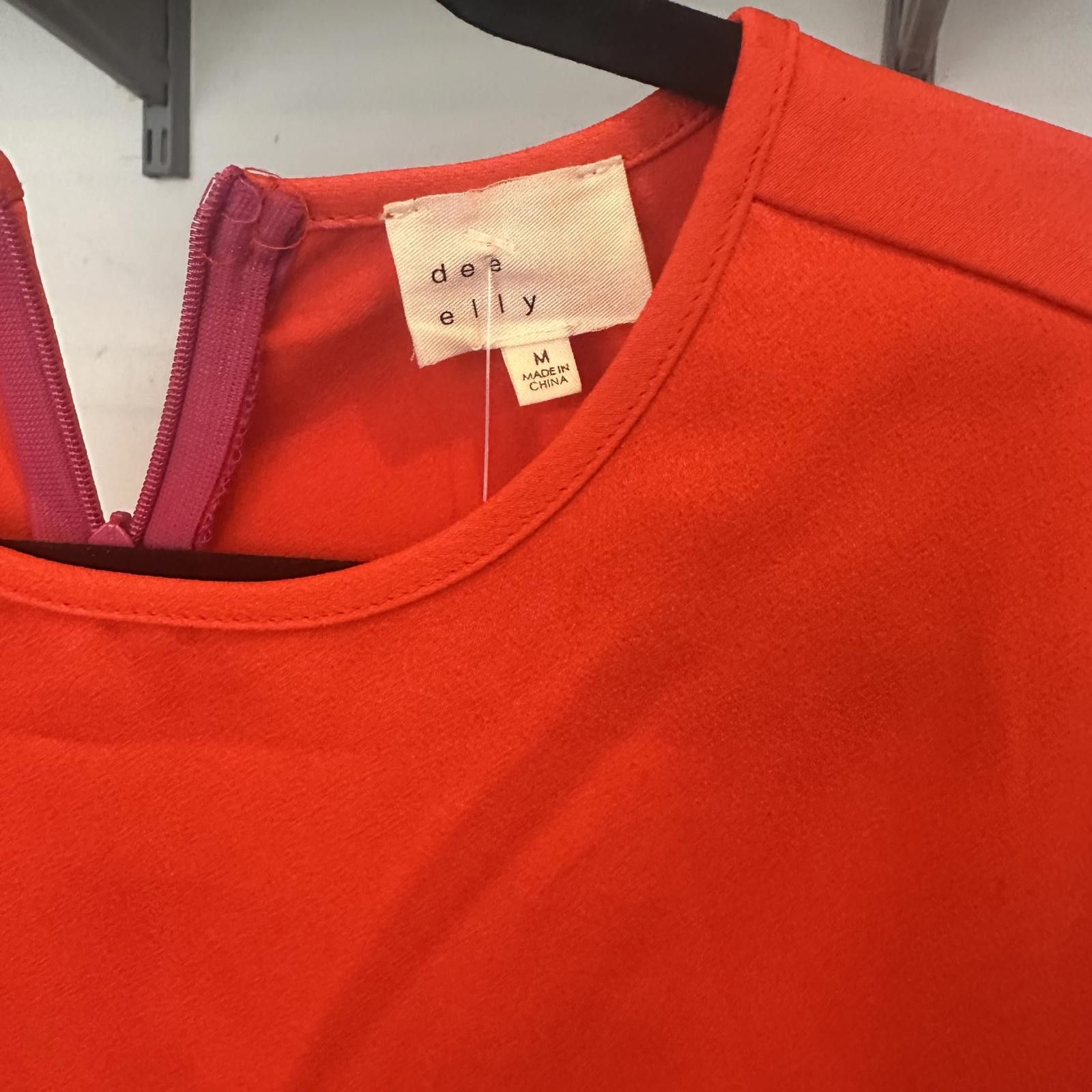 Designer Dee Elly Color Block Dress - Bold Red & Pink Size M / US 6-8 / IT 42-44 - 2 Thumbnail