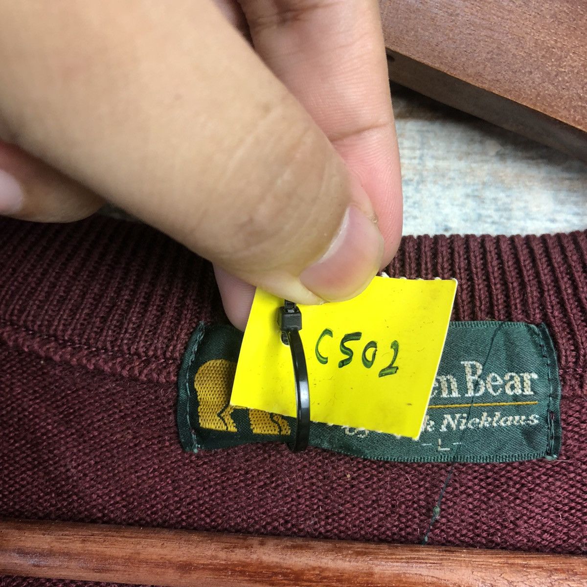 Homespun Knitwear × Japanese Brand DL Golden Bear Maroon Knitwear #C502 Size US L / EU 52-54 / 3 - 11 Thumbnail