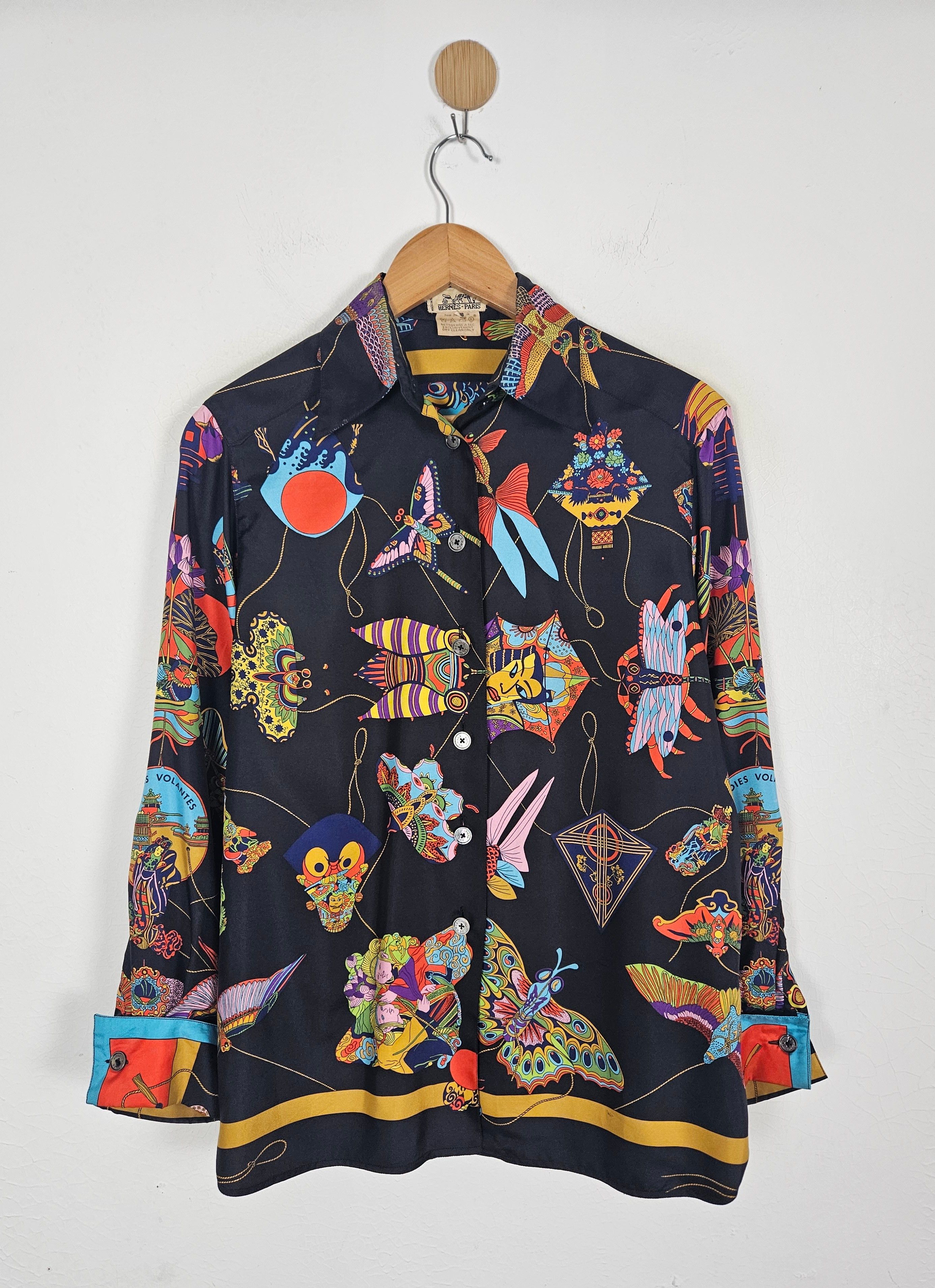 Hermes Hermes Soies Volantes Silk Shirt Size US M / EU 48-50 / 2 - 1 Thumbnail