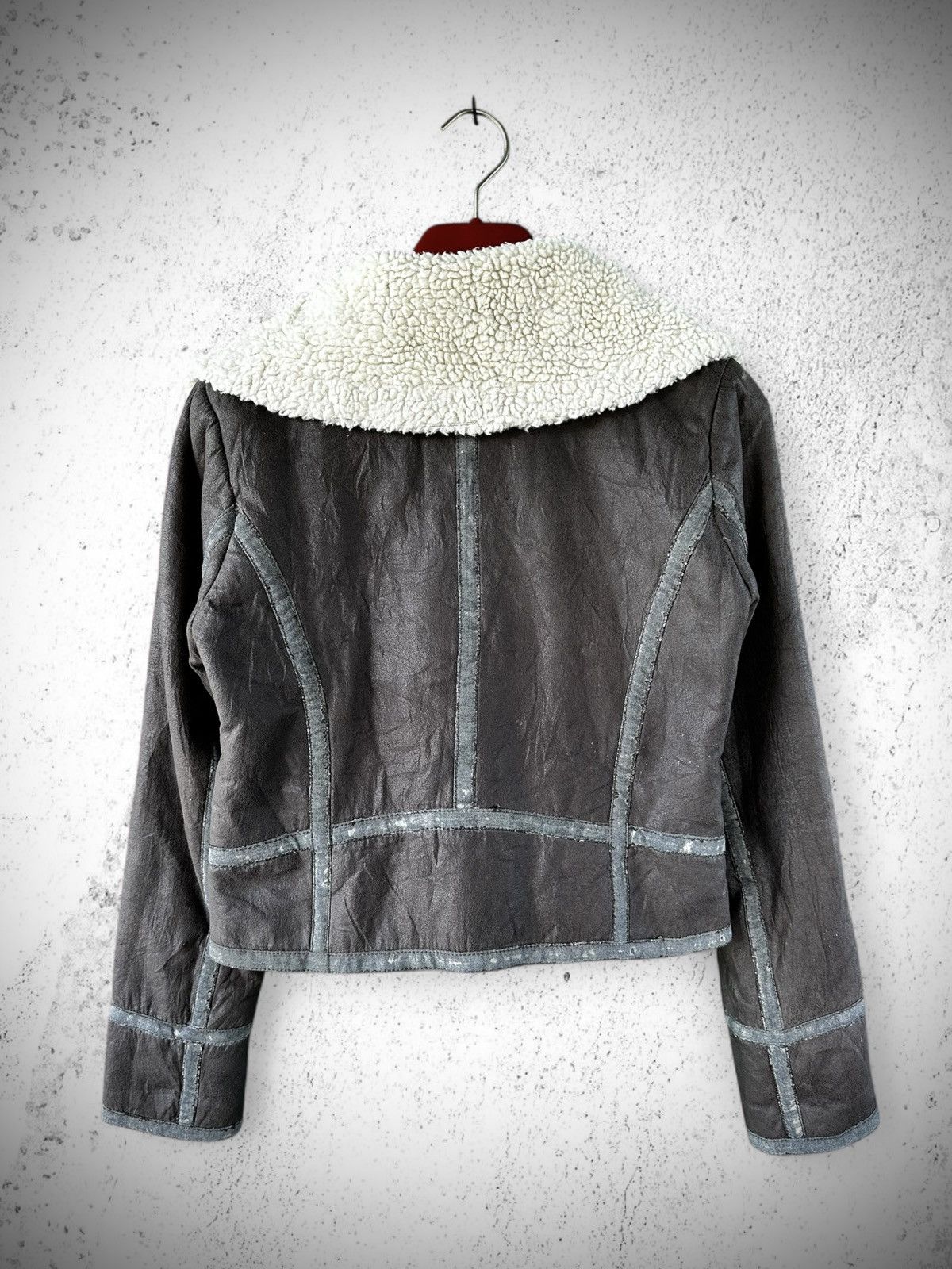 Japanese Brand 2000s G.O.A Shearling Lined Cropped Leather Jacket Size US M / EU 48-50 / 2 - 4 Thumbnail