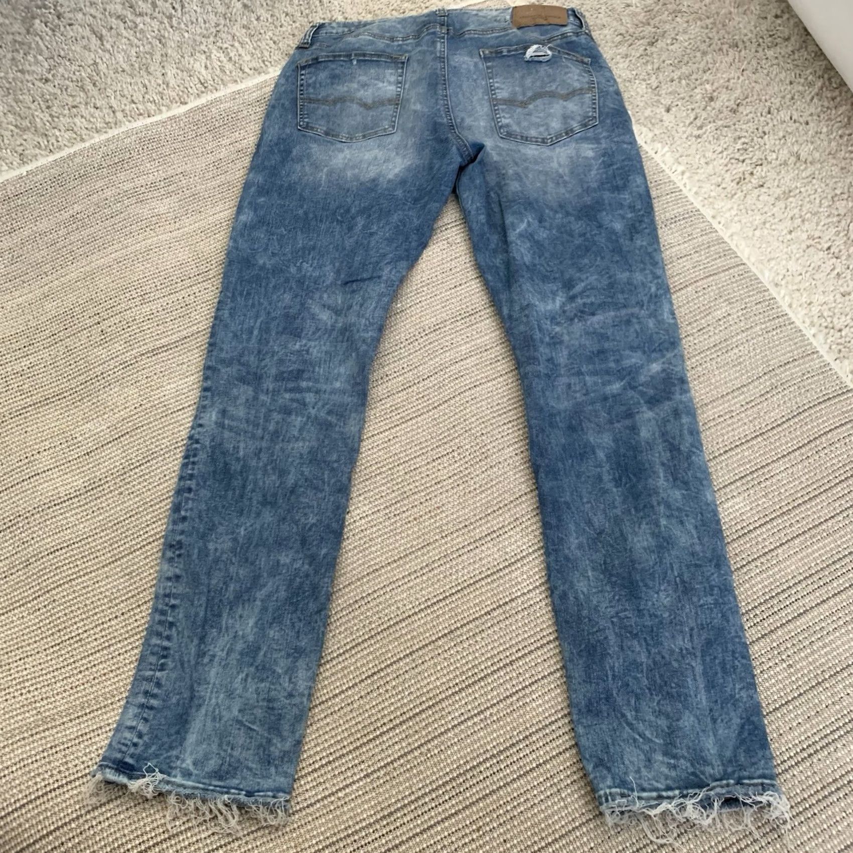 American Eagle Outfitters American Eagle Outfitters Jeans Slim Distressed Denim 33x32 Slim Fit 5-Pocket Blue Medium Wash Mens Size US 33 - 5 Thumbnail
