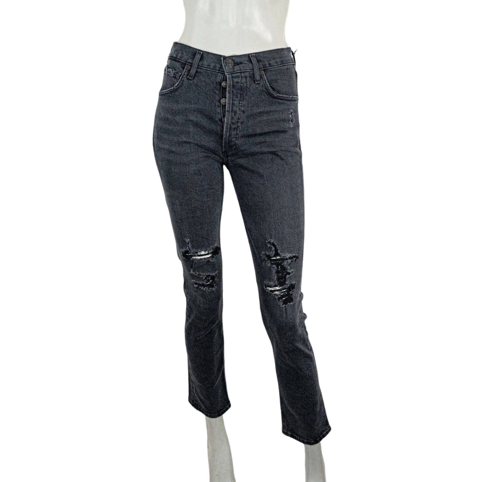 image of Citizens Of Humanity Charlotte High Rise Straight Jeans in Black, Women's (Size 24)