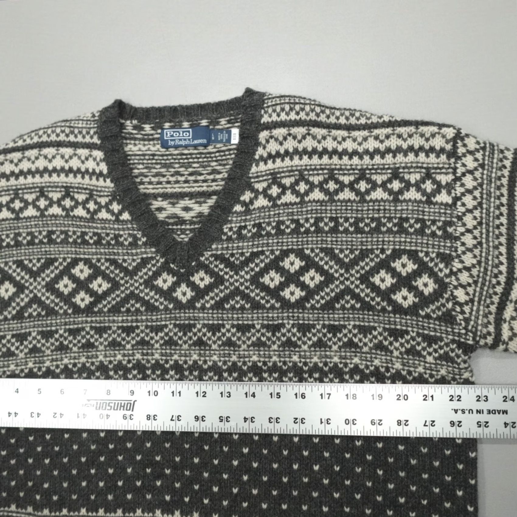 Polo Ralph Lauren Polo Ralph Lauren Fair Isle Wool Knit Gray Sweater L Size Size US L / EU 52-54 / 3 - 5 Thumbnail
