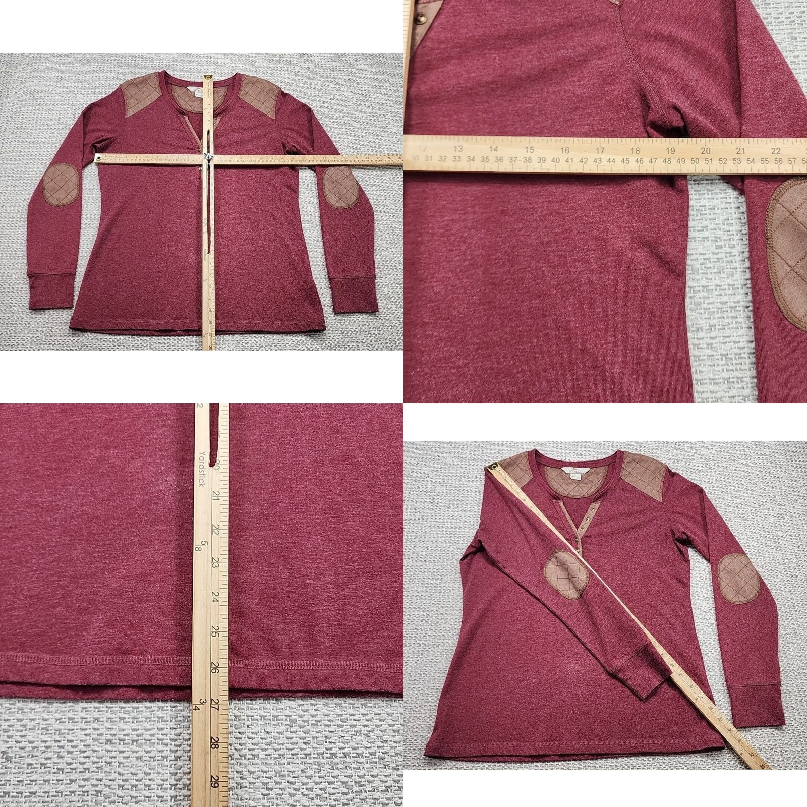 Vintage Bob Timberlake Henley Shirt Mens L Long Sleeve Shoulder Elbow Patches Button-Up Casual Shirt Size US L / EU 52-54 / 3 - 8 Thumbnail