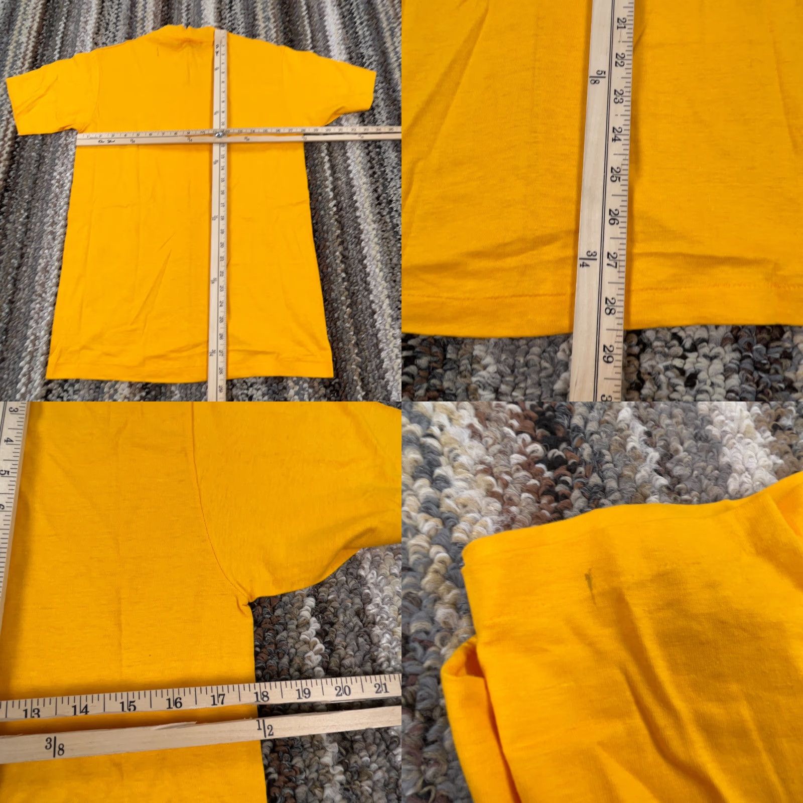 Hanes VINTAGE Hanes Shirt Men M Yellow Tee Long Sleeve Crew Neck 70s USA Wrestling Logo Beffy Size US M / EU 48-50 / 2 - 8 Thumbnail