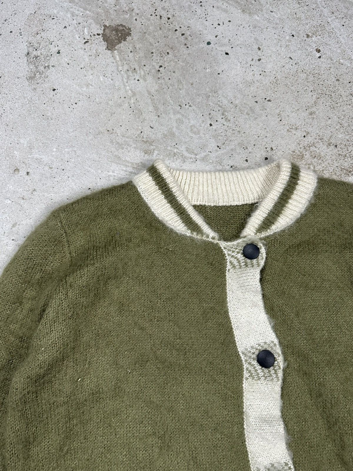 Japanese Brand × Vintage Vintage Y2K Wool & Mohair Olive Cardigan Sweater Knit Size US M / EU 48-50 / 2 - 8 Thumbnail