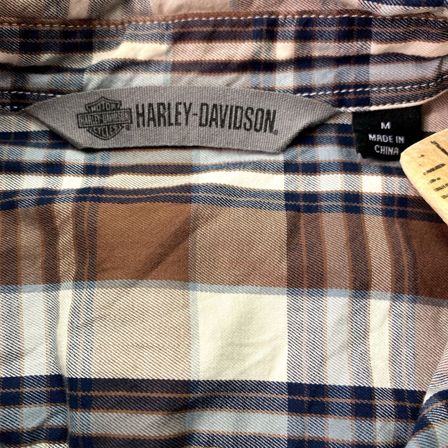 Harley Davidson Harley-Davidson Shirt Mens M Brown Plaid Flannel Long Sleeve Button Up Biker Size US M / EU 48-50 / 2 - 4 Thumbnail