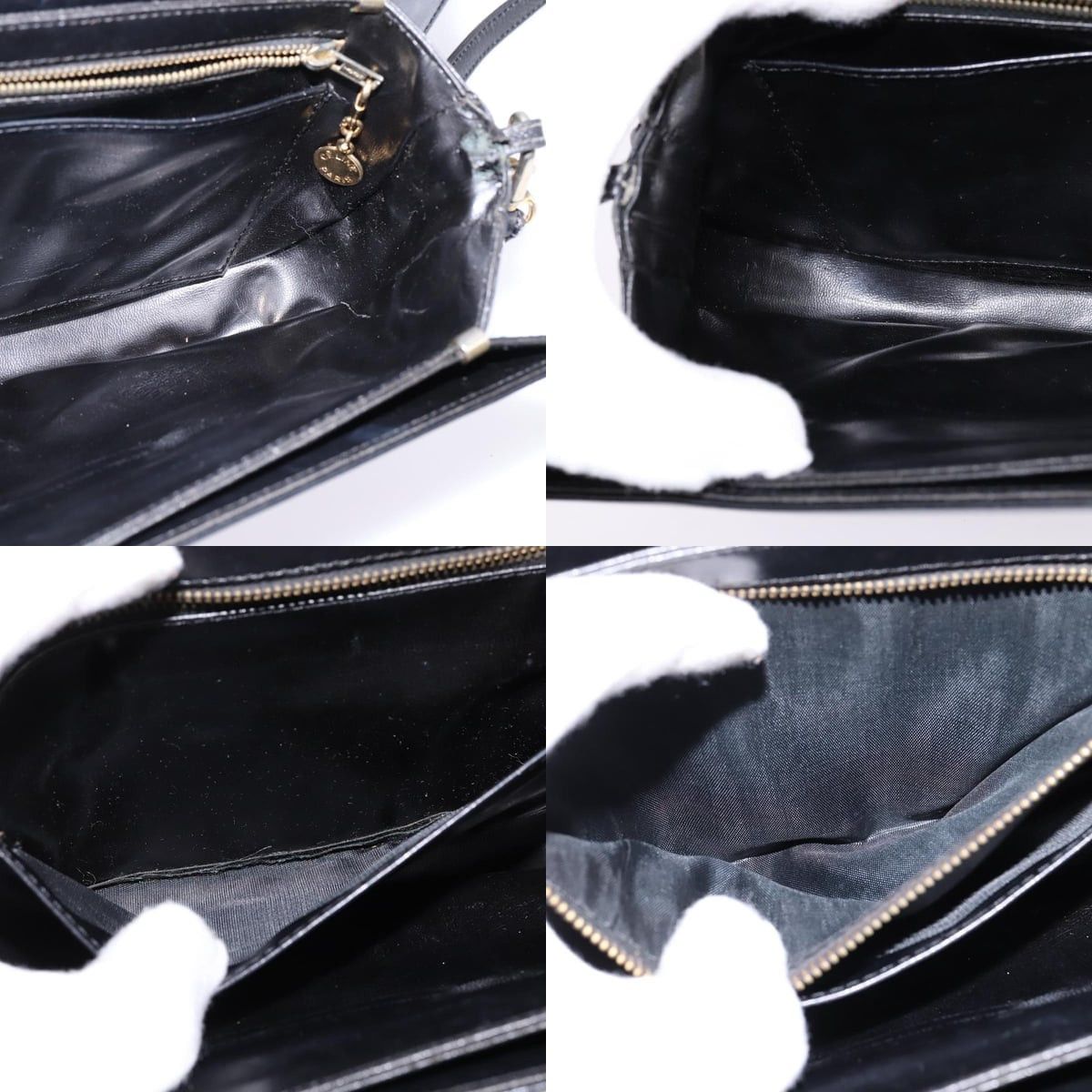 Celine CELINE Horse Carriage Shoulder Bag Leather Navy Gold Size ONE SIZE - 12 Thumbnail