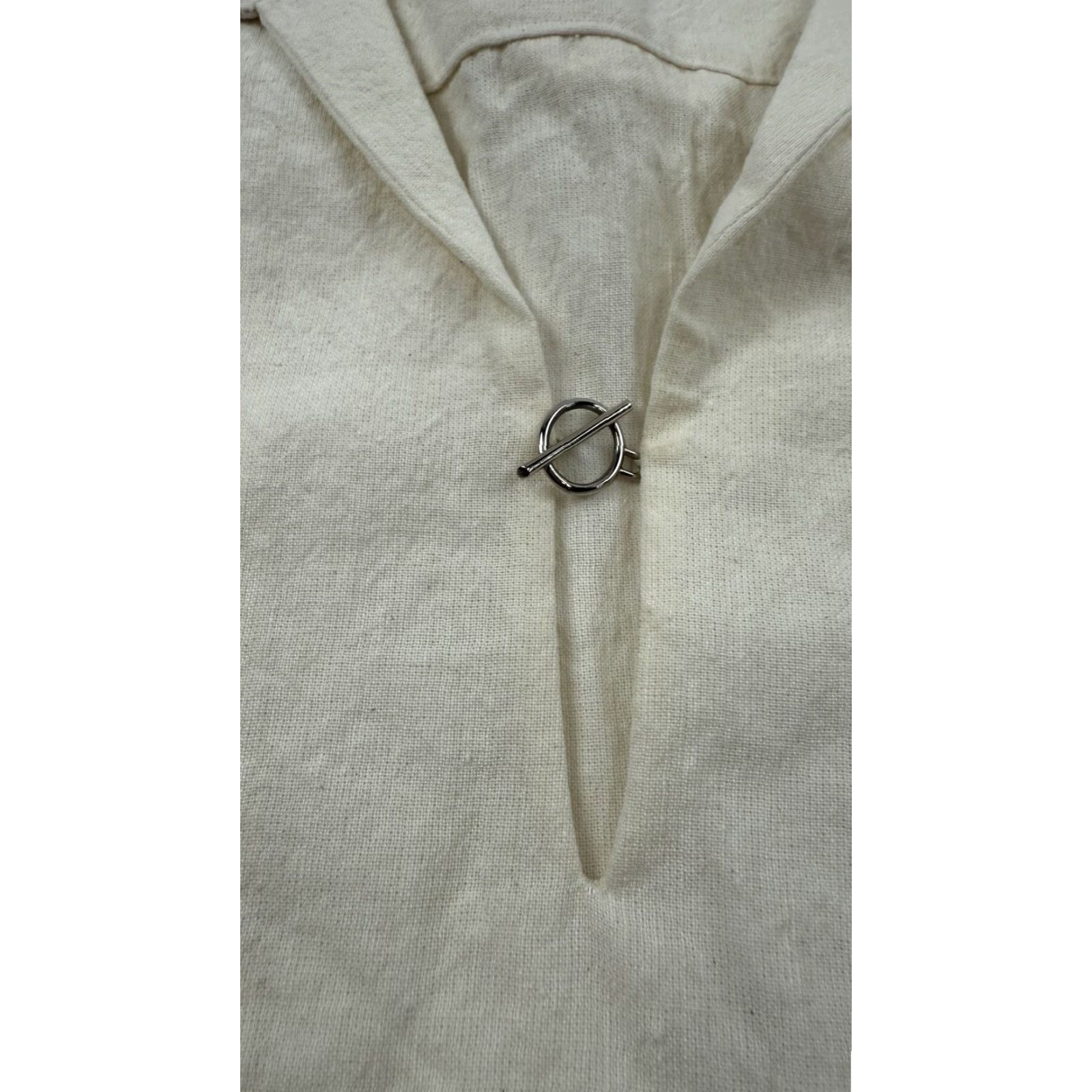 Jacquemus Jacquemus Womens Shirt Cropped Linen Blend 44 Ivory Minimalist French Designer Summer Size M / US 6-8 / IT 42-44 - 3 Thumbnail