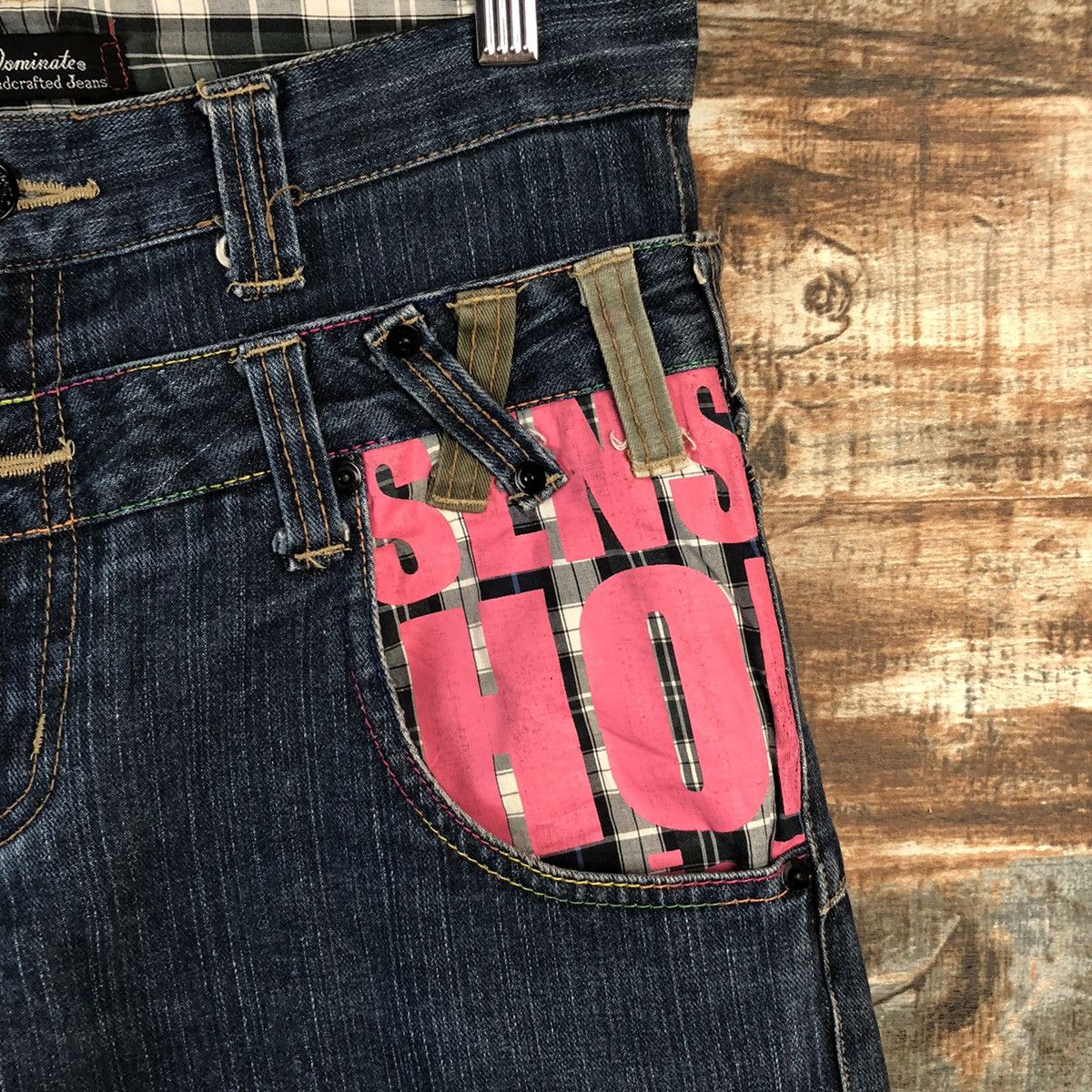Japanese Brand DL Dominate double waist streetwear Blue Denim Pants #C623 Size US 30 / EU 46 - 8 Thumbnail