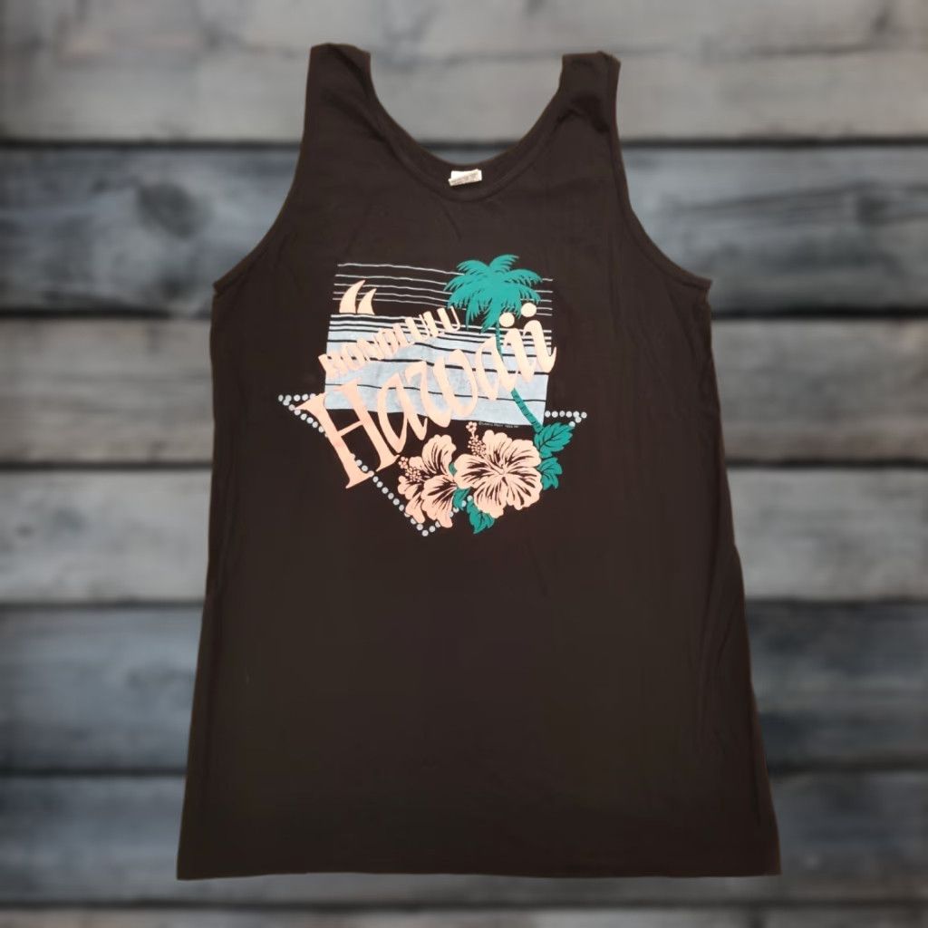 Vintage VINTAGE Honolulu Hawaii Tank Top Puff Print Single Stitch 90s Y2K Made in USA Black XL Men Tank Top Puff Ink Hawaii 90s Mens XL Black Clothing Size US XL / EU 56 / 4 - 1 Thumbnail