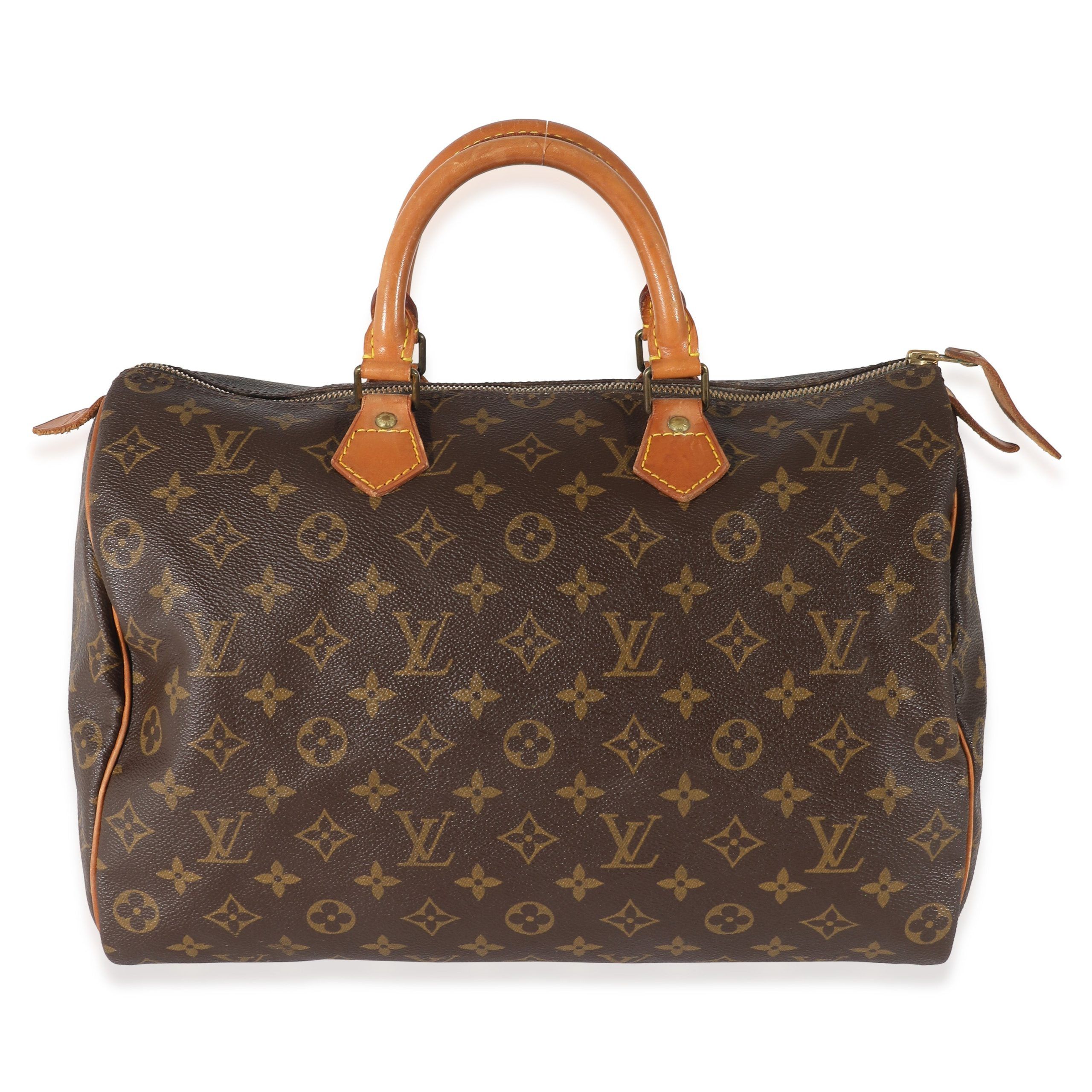 image of Louis Vuitton Monogram Canvas Speedy 35 in Brown, Women's