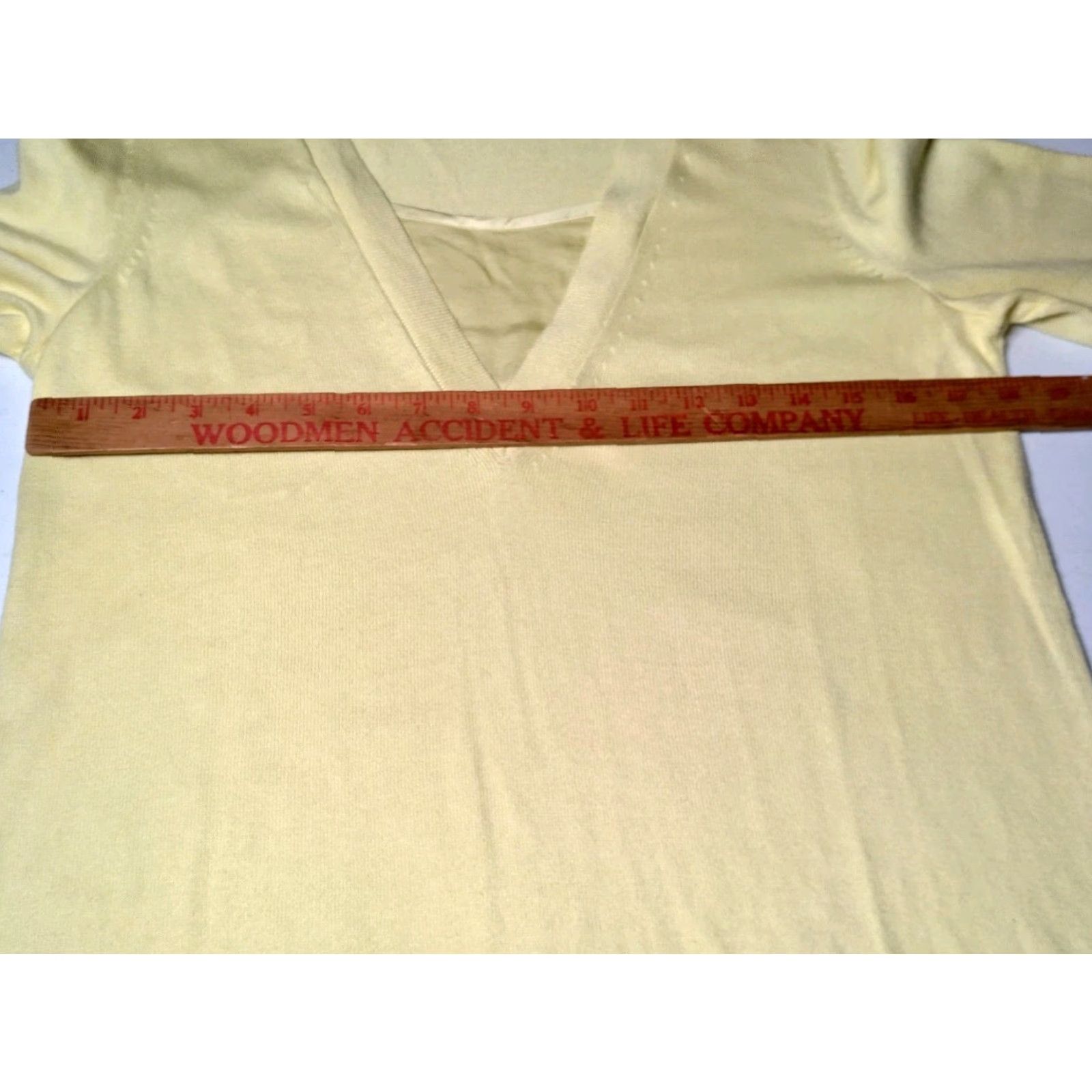J. Jill J Jill Sweater Women Small V-Neck Yellow Knit Satin Layered Look Pullover Size S / US 4 / IT 40 - 3 Thumbnail
