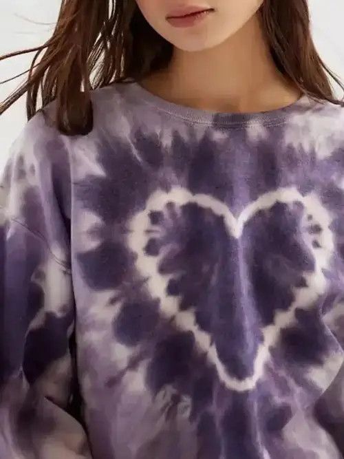 Japanese Brand × Vintage Women s Heart Tie Dye Print Sweatshirt Long Sleeve Crew Size M / US 6-8 / IT 42-44 - 2 Thumbnail