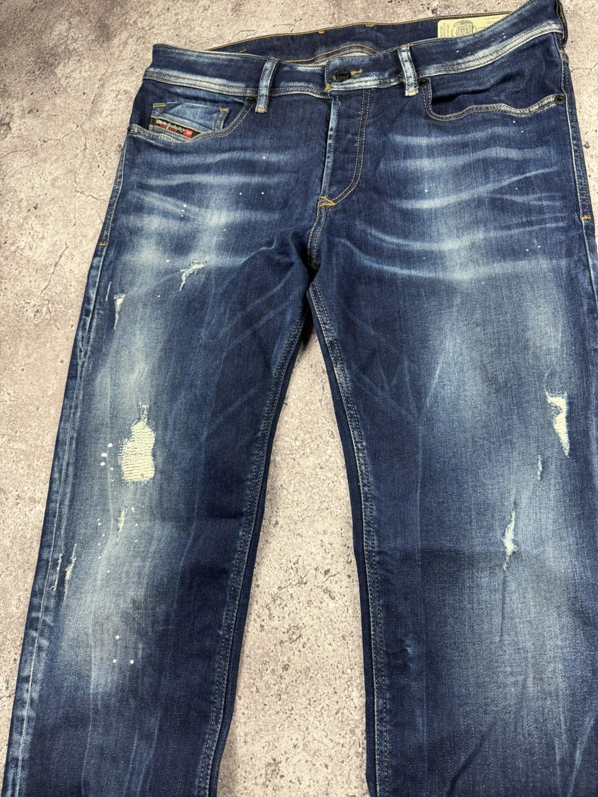 Diesel × Jean Diesel Distressed Denim Slim Skinny Jeans Size US 32 / EU 48 - 2 Thumbnail