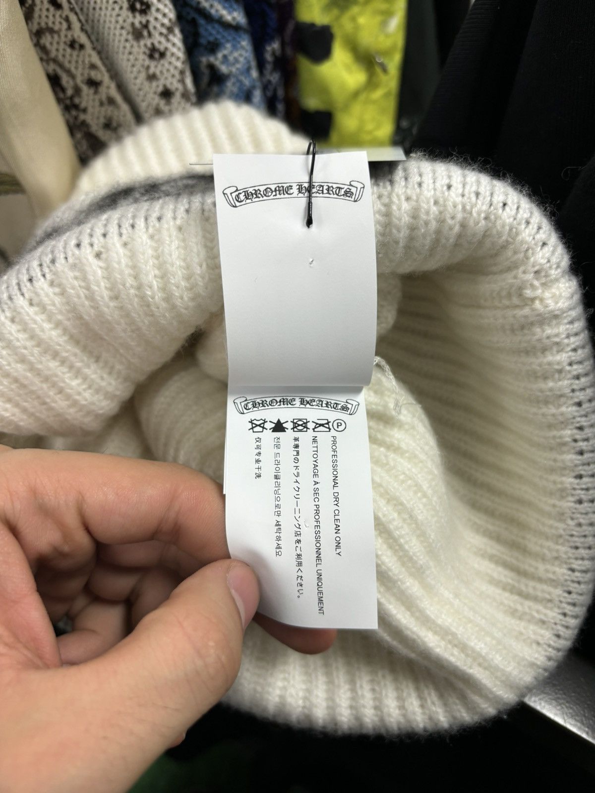 Chrome Hearts Chrome Hearts Cashmere beanie cream Size ONE SIZE - 4 Thumbnail