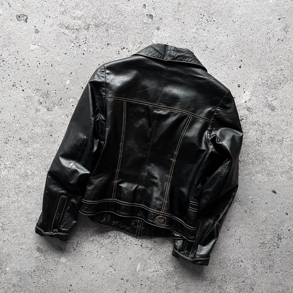 Just Cavalli × Vintage Just Cavalli Womens Vintage Rare Black Real Leather Jacket Size S / US 4 / IT 40 - 4 Thumbnail