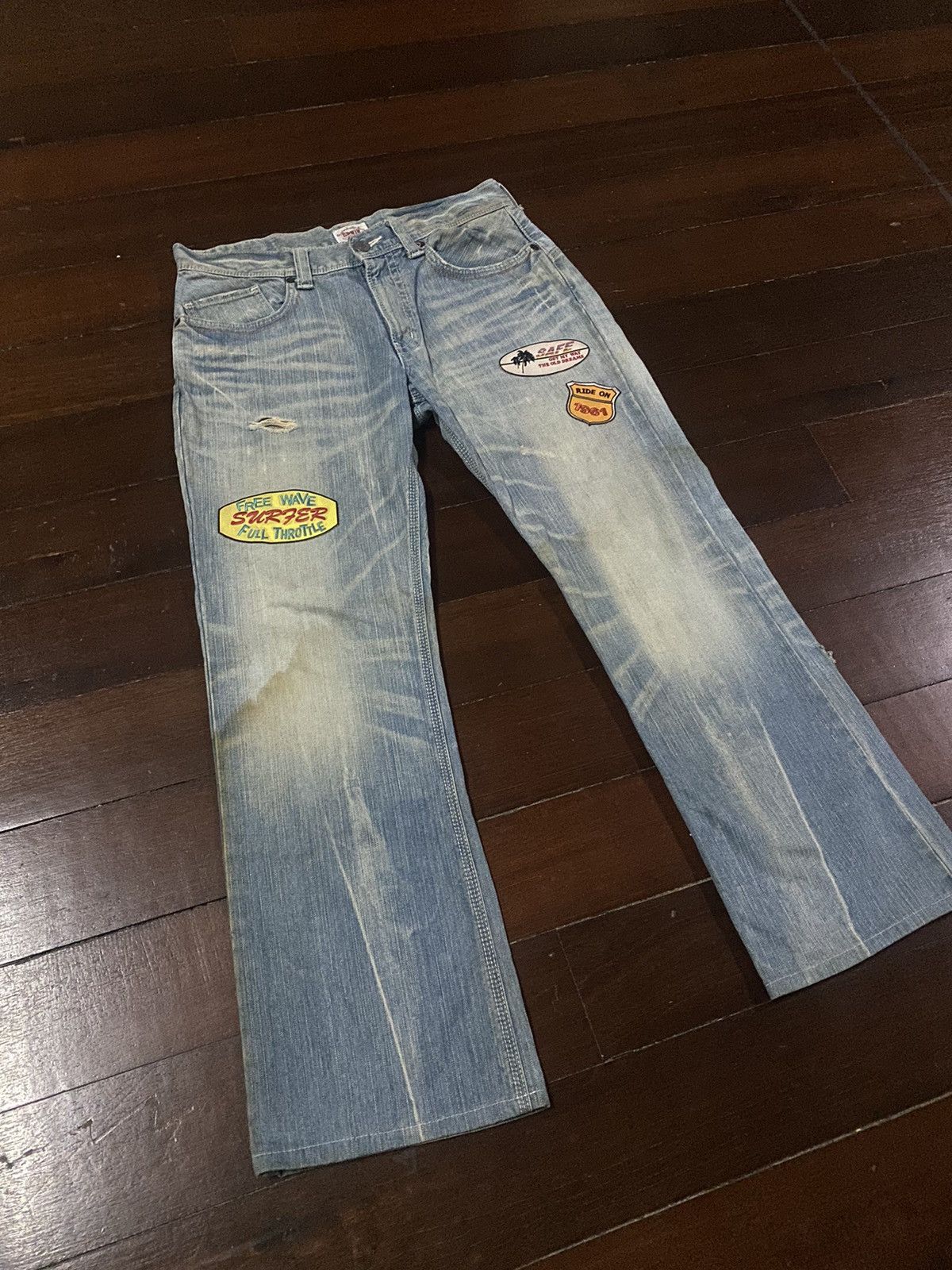 Edwin FIRE 🔥 EDWIN EXCLUSIVE VINTAGE FLARE JEANS RUSTY DISTRESSED Size US 36 / EU 52 - 2 Thumbnail