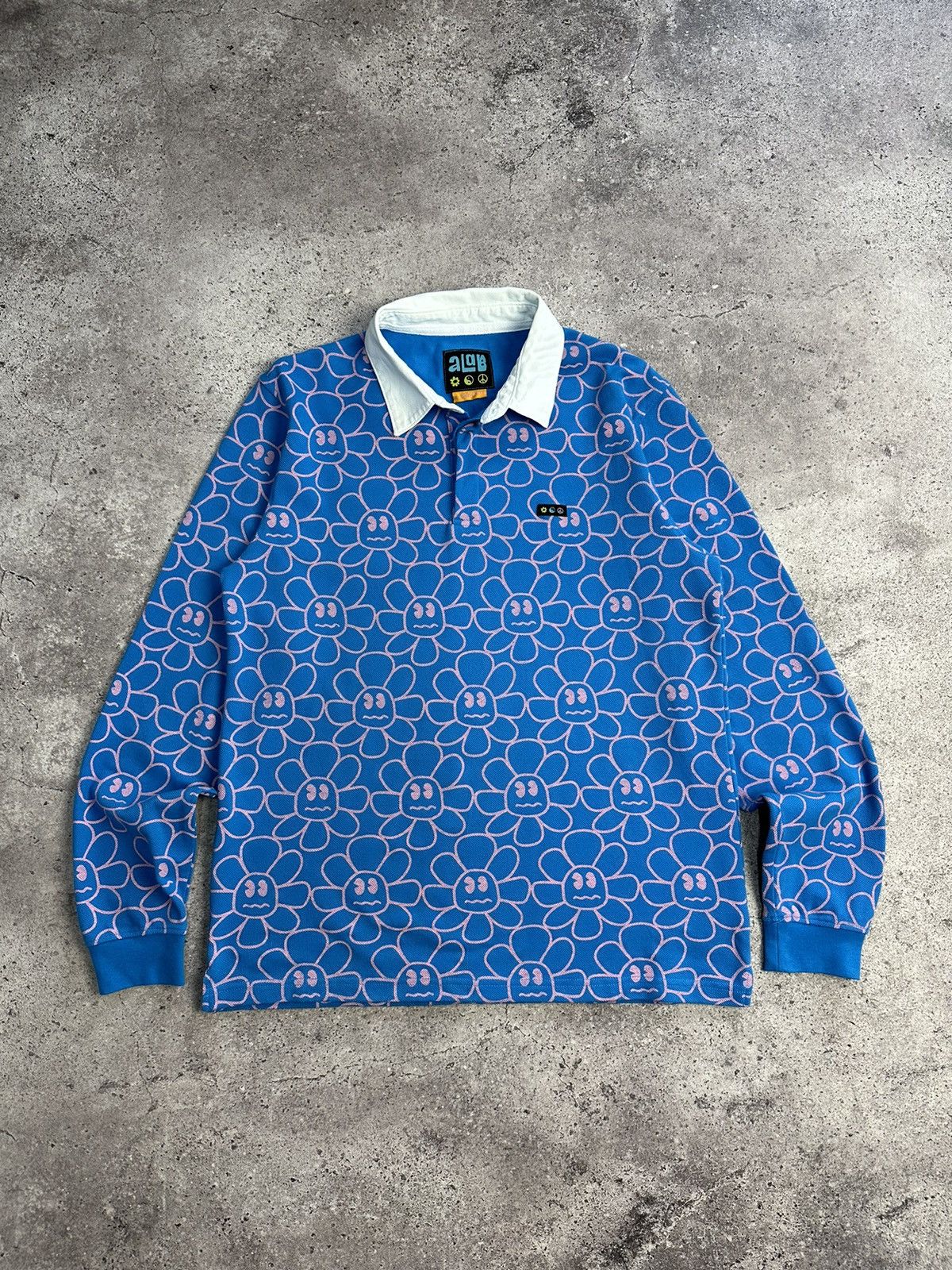 A.LAB × Vintage Vintage A Lab Skateboarding Rugby Long Sleeve Smile Logo Size US L / EU 52-54 / 3 - 1 Thumbnail
