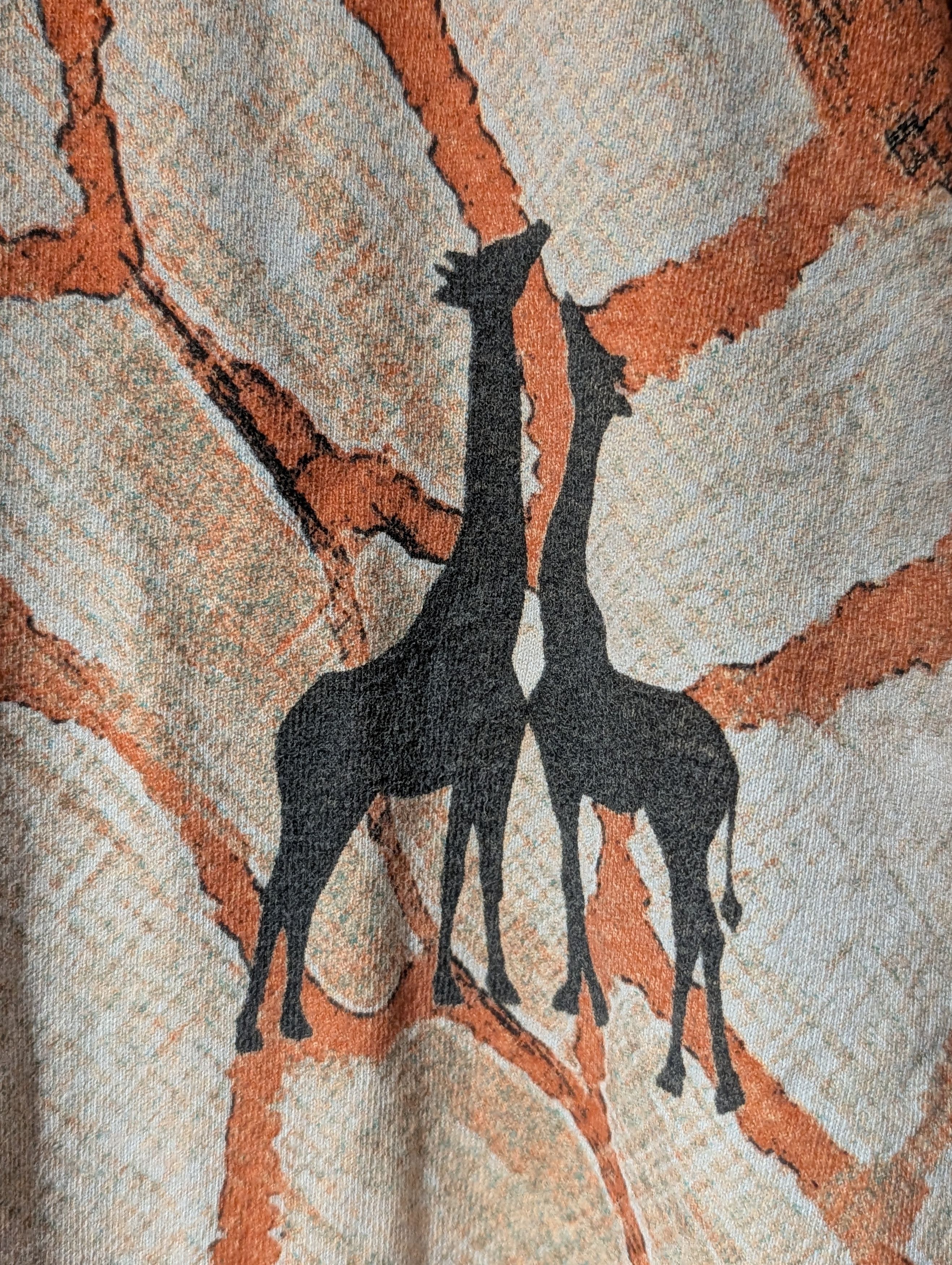 Arts & Science Vintage 90s Giraffe Animal Nature Zoo All Over Print T-Shirt Size US M / EU 48-50 / 2 - 4 Thumbnail