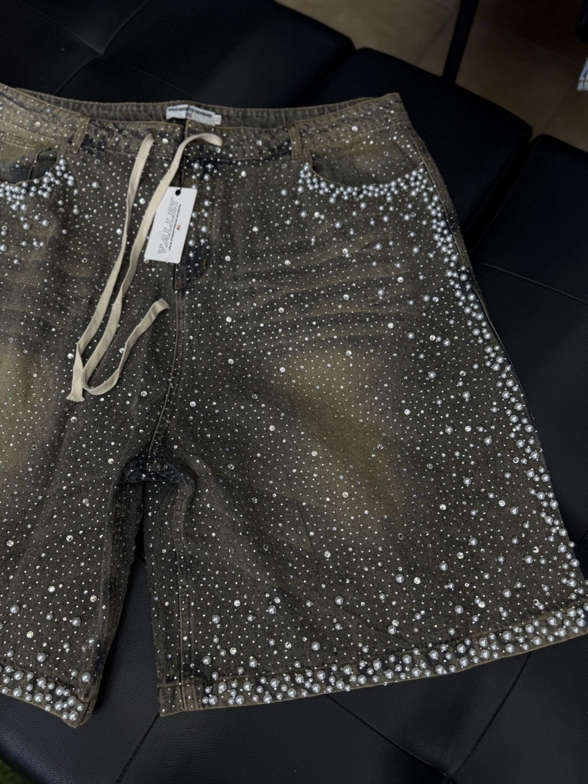 Vale Valley Vale Blue Rhinestone Shorts Size 40 (NEW) Size US 40 / EU 56 - 3 Thumbnail