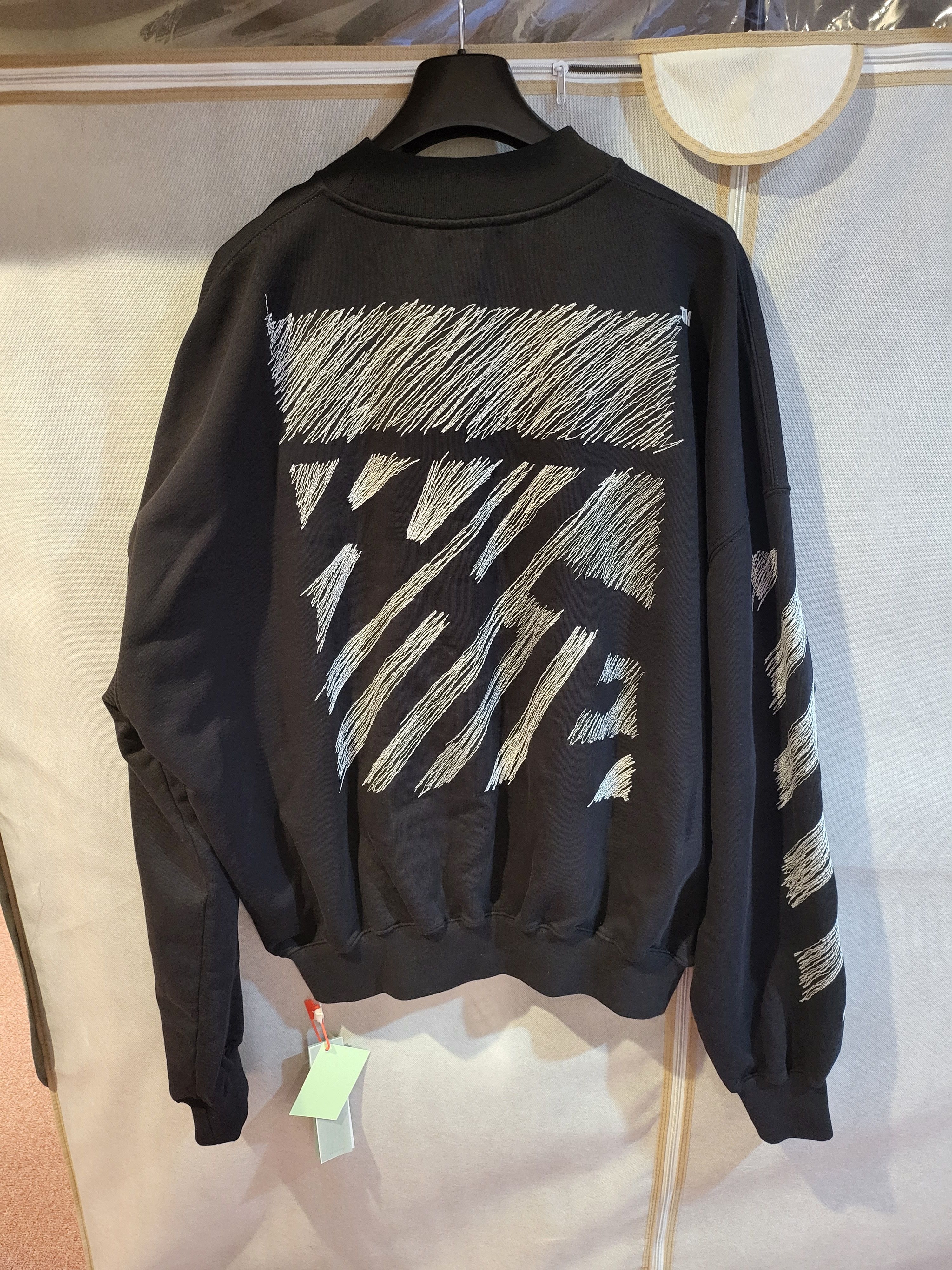 Off-White Scribble Diag Crewneck Boxy Sweatshirt Size US XL / EU 56 / 4 - 5 Thumbnail