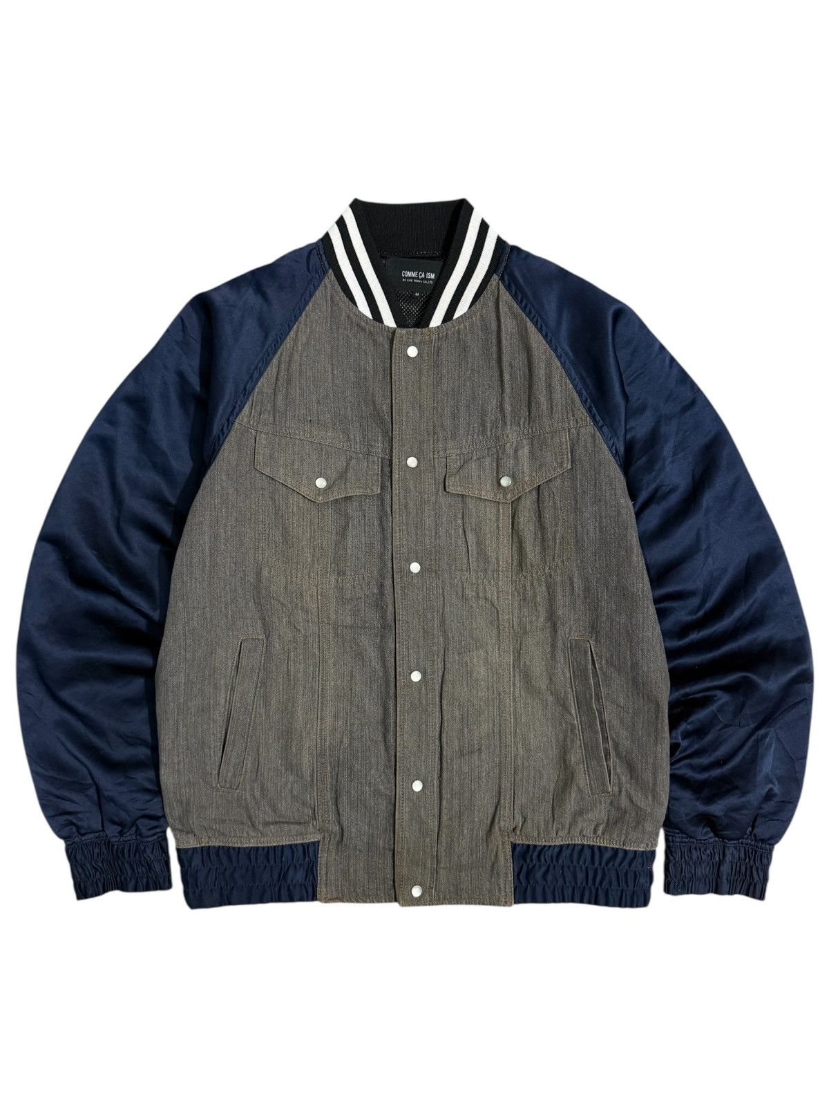 Comme Ca Ism Comme ca ism by five Foxes co.ltd varsity satin denim jacket Size US M / EU 48-50 / 2 - 1 Thumbnail