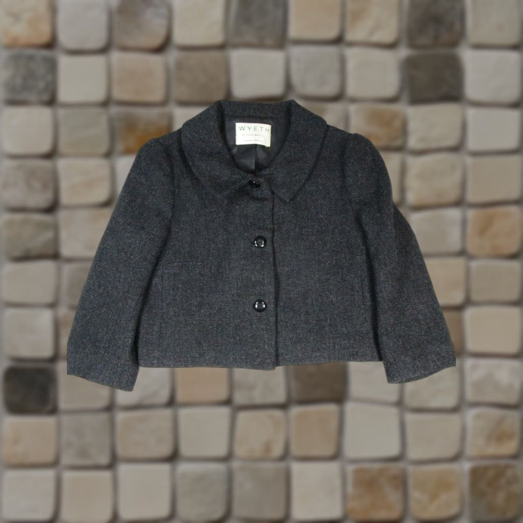 Wyeth Pea Coat Womens Medium Black Wool Knit Coat Womens M Black Wyeth Pea Coat Regular Wool