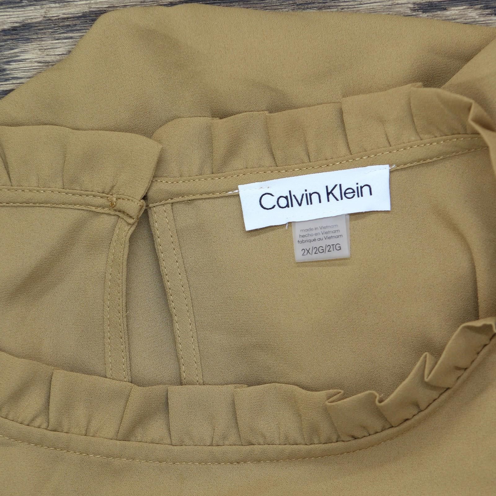 Calvin Klein Nwt Calvin Klein Size Button-sleeve Shirt Luggage Brown 2x Size XXL / US 16-18 / IT 52-54 - 4 Thumbnail