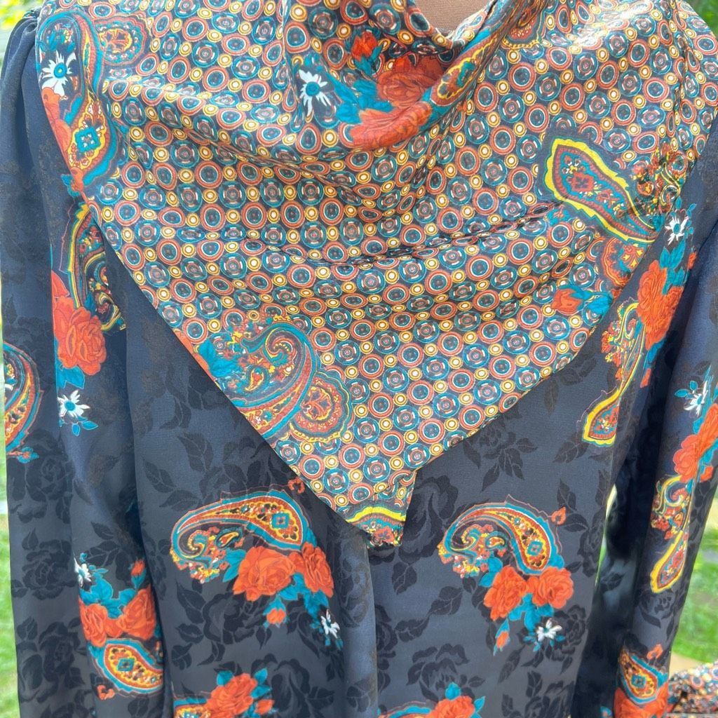 Vintage Vintage Set Jacket Blouse & Matching Skirt Paisley Floral Ou Size XL / US 12-14 / IT 48-50 - 4 Thumbnail