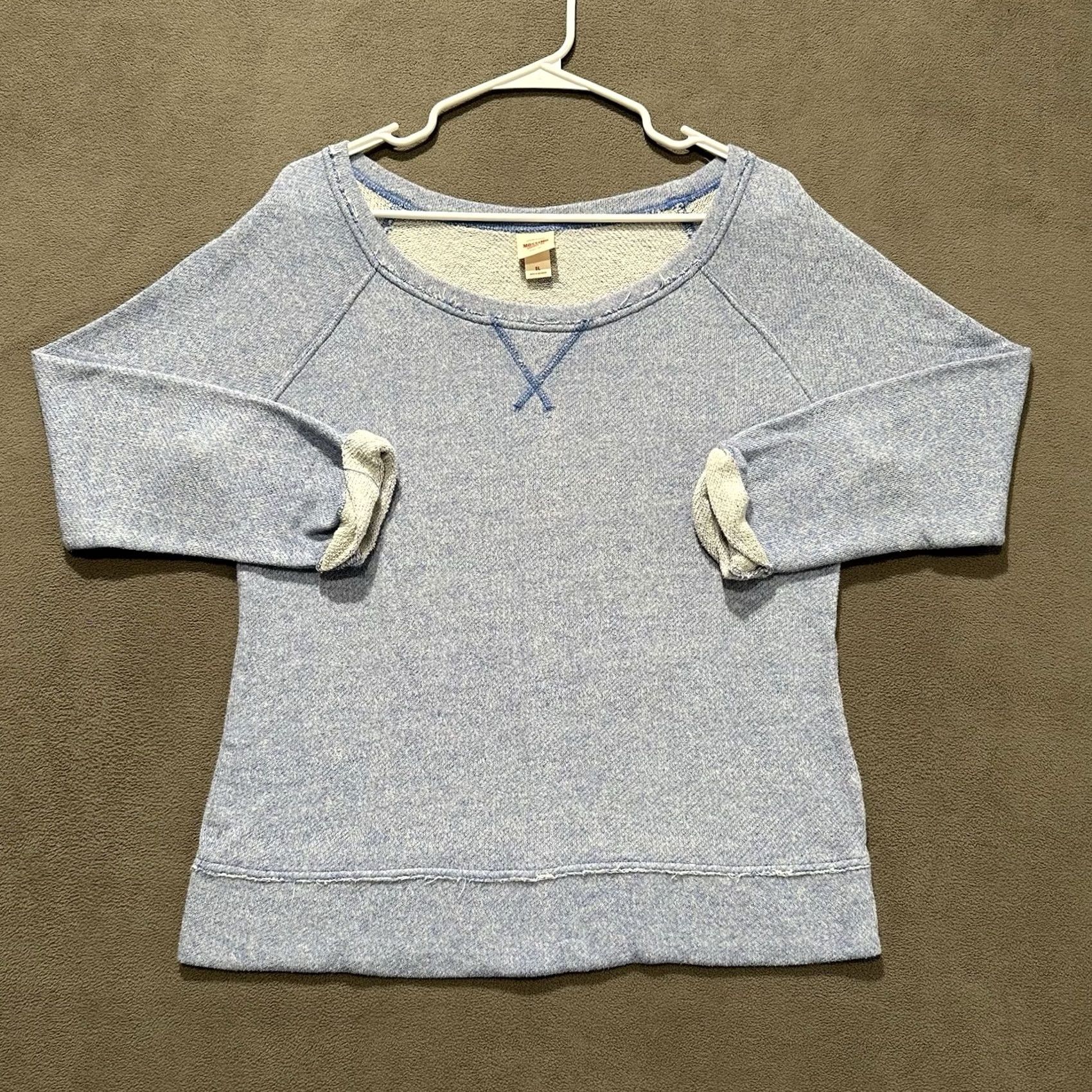 Mossimo Mossimo Sweater Large Blue Knit Long Sleeve Boat Neck Top EUC Size L / US 10 / IT 46 - 2 Thumbnail