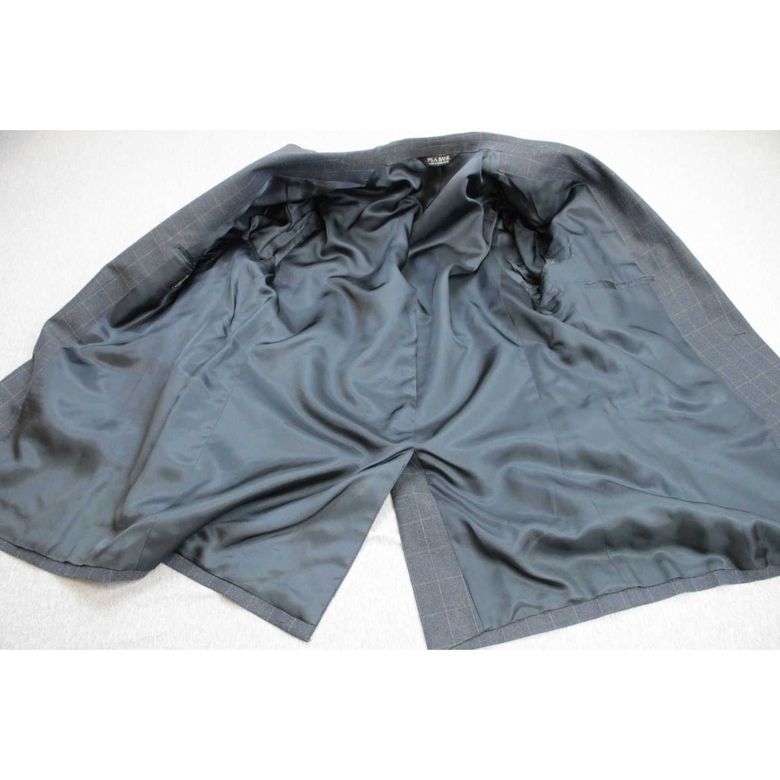 Jos. A. Bank Jos A Bank Blazer Mens 43R Navy Blue Windowpane Wool Silk Size 42R - 4 Thumbnail