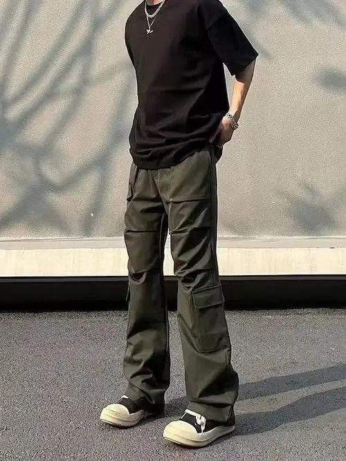 Japanese Brand × Vintage Green Cargo Tech Pants Size US 32 / EU 48 - 3 Thumbnail