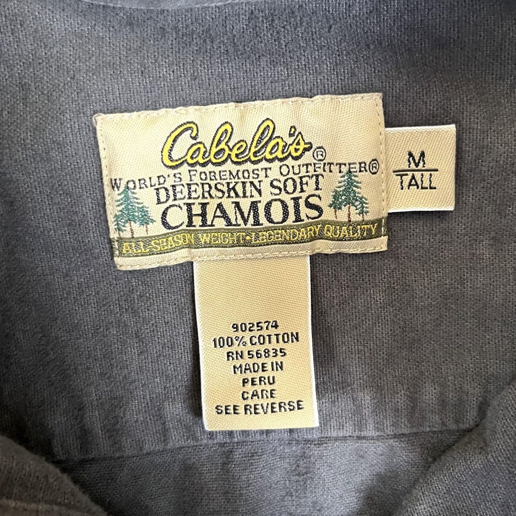 Vintage Cabela'S Shirt Mens MT Gray Solid Chamois Flannel Long Sleeve Button Front Tall Size US M / EU 48-50 / 2 - 5 Thumbnail